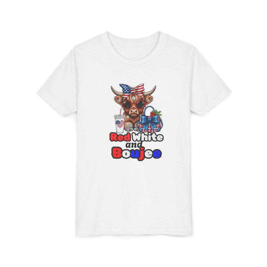 Youth Short Sleeve Tee - 'Red White and Boujee' Patriotic T-Shirt for Kids, Fun Summer Apparel, Ideal for 4th of July, BBQs, Family [...]