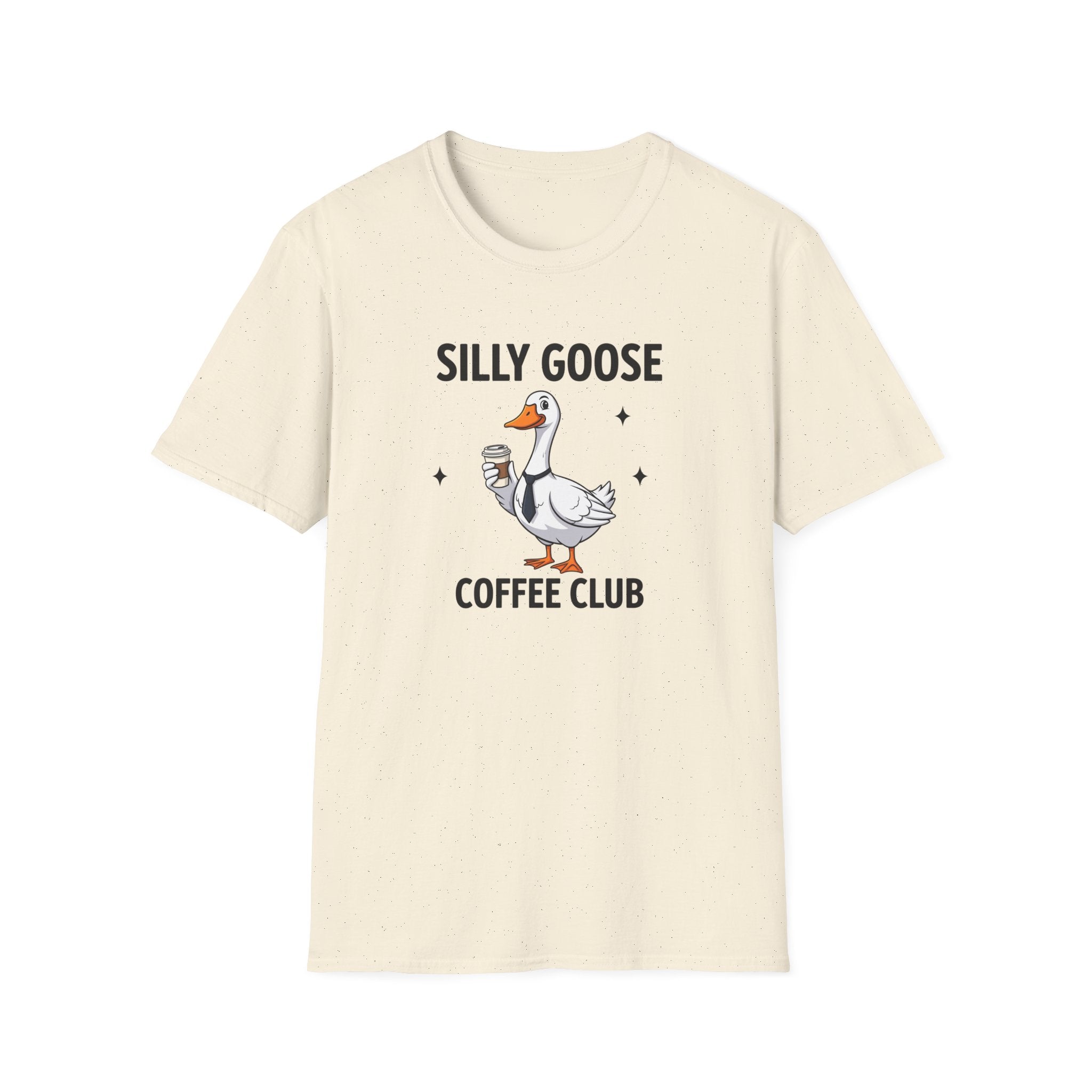 Silly Goose Coffee Club T-Shirt, Unisex Tee, Cute Animal Shirt, Fun Coffee Lover Gift Casual Wear, Quirky Humor Tee, Shirt for Caffeine Fans