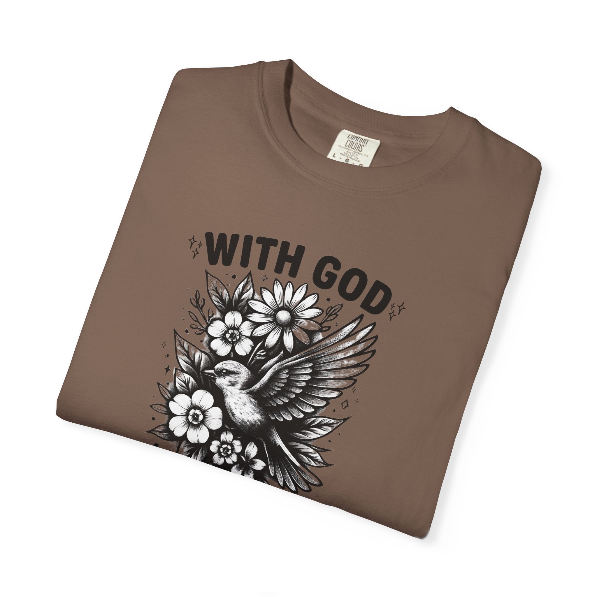 Matthew 19 26 Comfort Colors Tee, With God All Things Are Possible Shirt, Christian Bible Verse Shirt, Faith Christian Comfort Colors Shirt