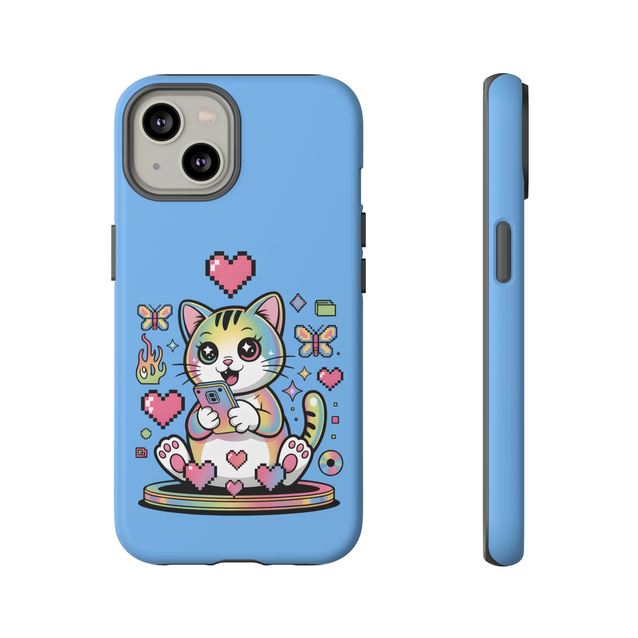 Kawaii Pixel Cat Hearts phone case | Tough Case iPhone 17, 16, 15, 14, 13, iPhone Pro 17, 16, 15, 14, 13, iPhone Pro Max 17, 16, 15, 14, 13