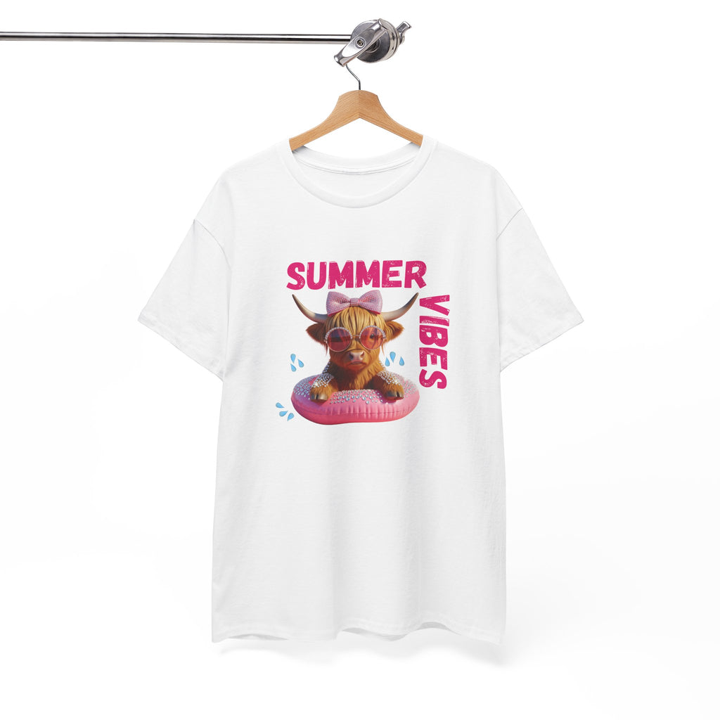 Summer Vibes Tee, Cute Summer Shirt, Relaxed Fit T-Shirt, Beachwear Top, Gift for Friends, Summer Party Apparel