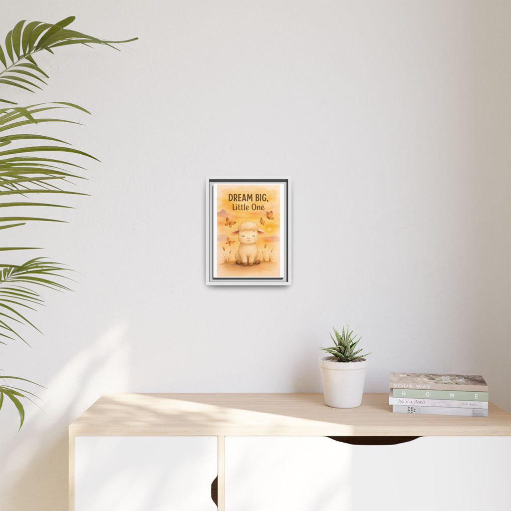Framed Baby Sheep Nursery Wall Art, AI Generated, Sheep Décor, 'Dream Big, Little One' Animal Nursery Art, Cute Farm Theme, Baby Room Décor, Nursery Gift
