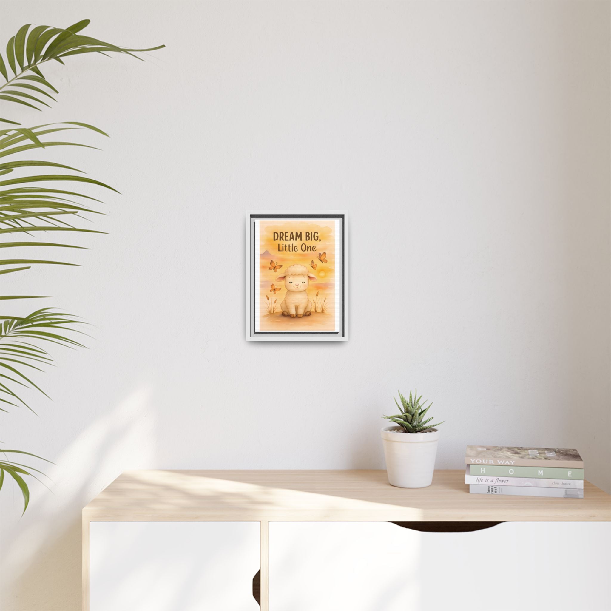 Framed Baby Sheep Nursery Wall Art, AI Generated, Sheep Décor, 'Dream Big, Little One' Animal Nursery Art, Cute Farm Theme, Baby Room Décor, Nursery Gift