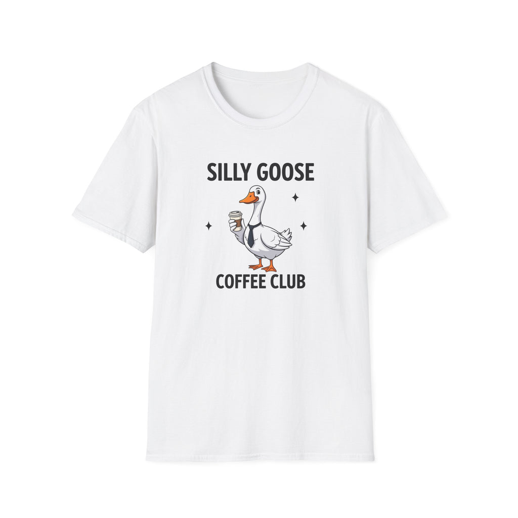 Silly Goose Coffee Club T-Shirt, Unisex Tee, Cute Animal Shirt, Fun Coffee Lover Gift Casual Wear, Quirky Humor Tee, Shirt for Caffeine Fans