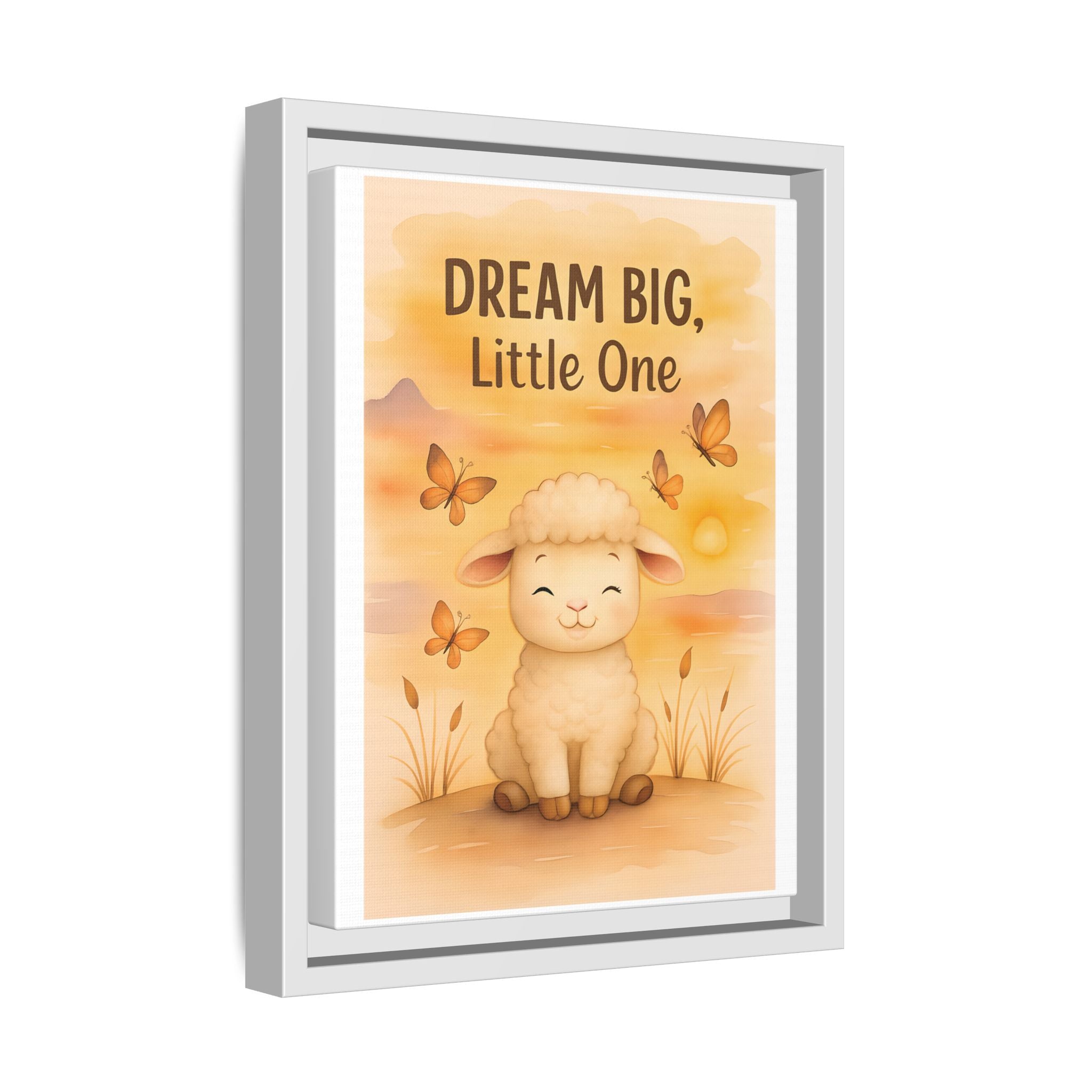 Framed Baby Sheep Nursery Wall Art, AI Generated, Sheep Décor, 'Dream Big, Little One' Animal Nursery Art, Cute Farm Theme, Baby Room Décor, Nursery Gift