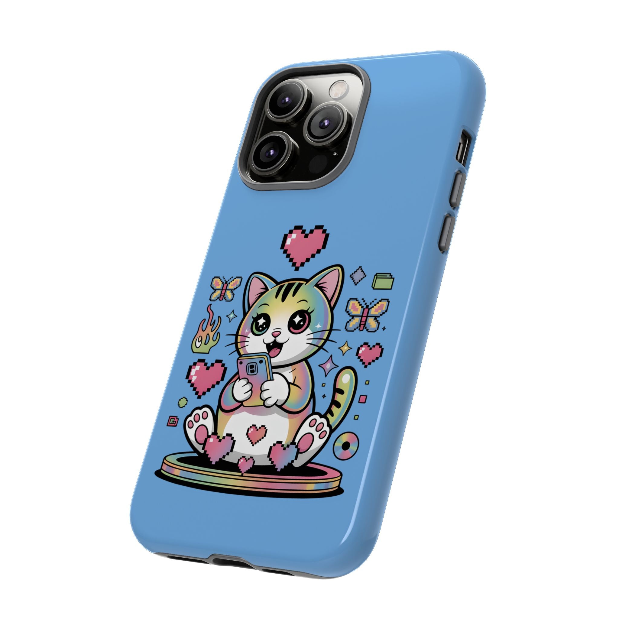 Kawaii Pixel Cat Hearts phone case | Tough Case iPhone 17, 16, 15, 14, 13, iPhone Pro 17, 16, 15, 14, 13, iPhone Pro Max 17, 16, 15, 14, 13
