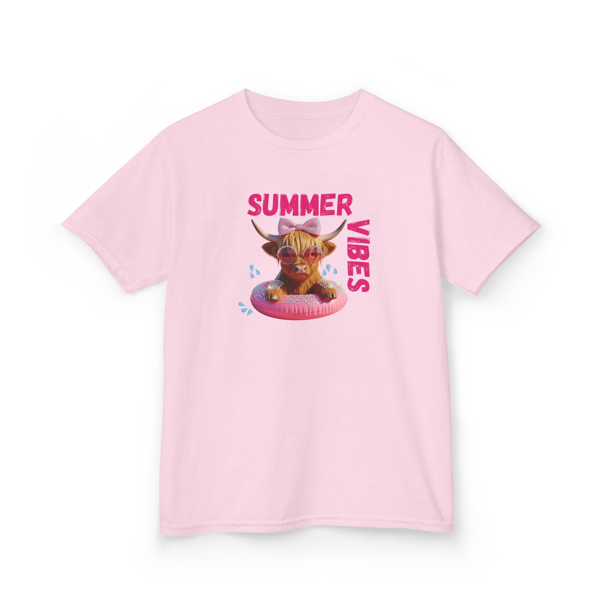 Girl's Summer Vibes Tee, Fun Cotton Shirt, Beach Wear, Vacation Outfit, Children's T-Shirt, Gifts for Kids