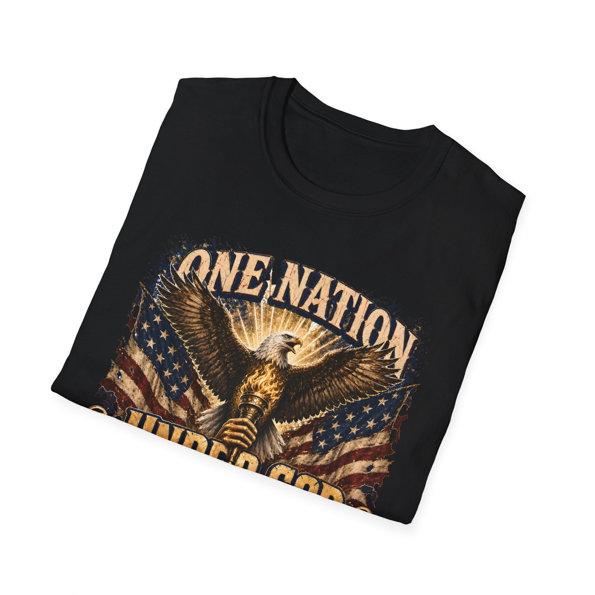 One Nation Under God T‑Shirt — Patriotic American Eagle 4th of July Tee