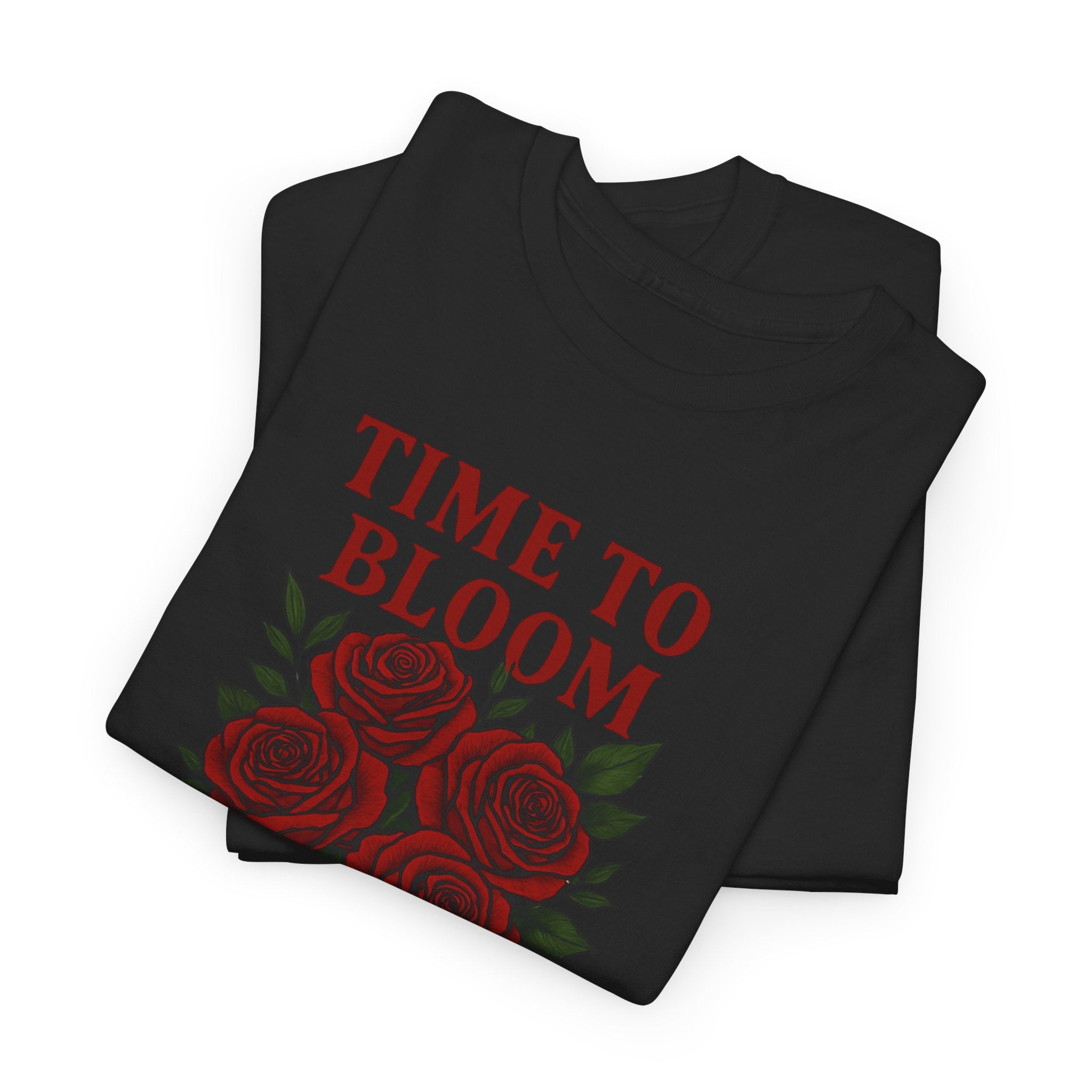 Skeleton Hand Floral Tee: Time to Bloom Unisex Heavy Cotton T-Shirt