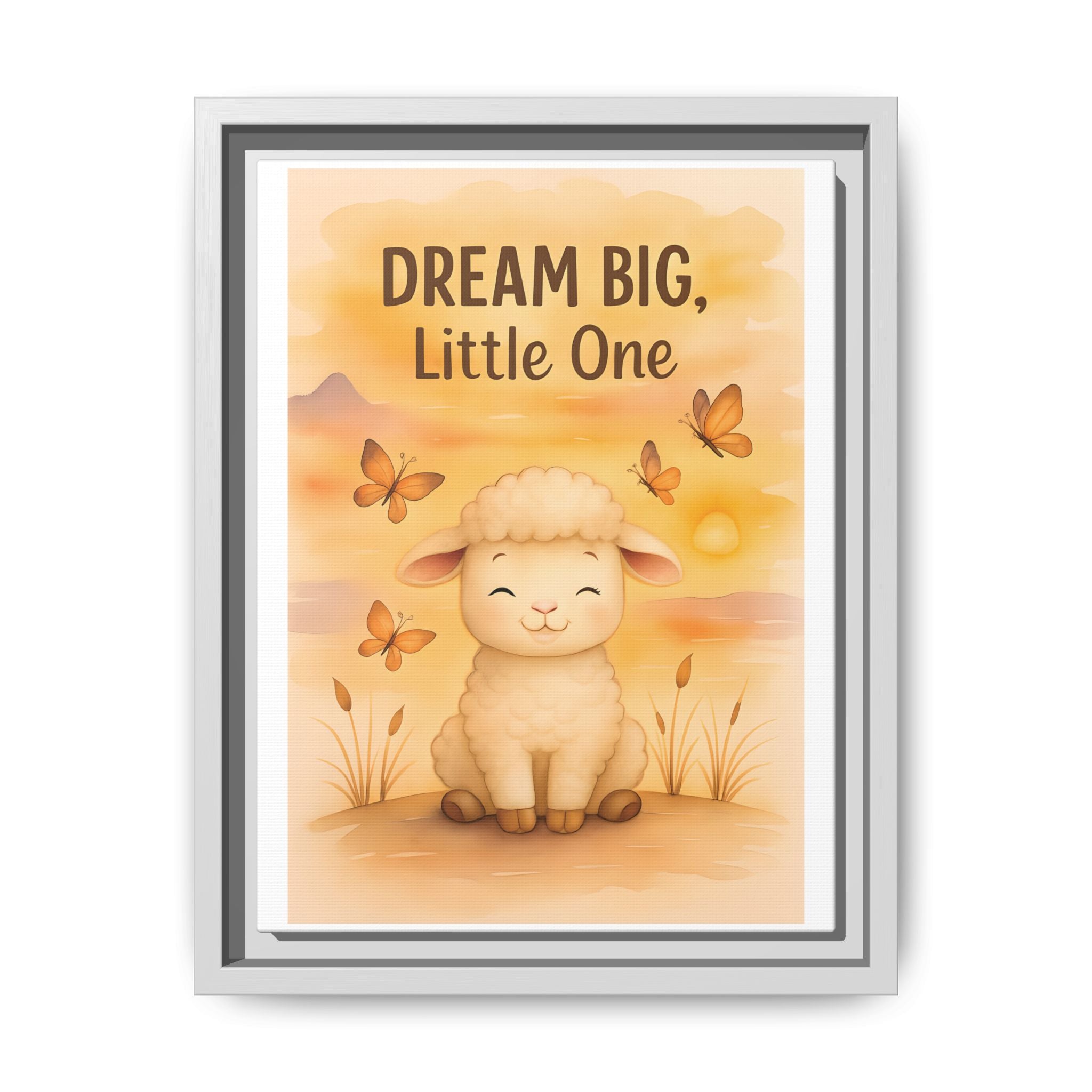 Framed Baby Sheep Nursery Wall Art, AI Generated, Sheep Décor, 'Dream Big, Little One' Animal Nursery Art, Cute Farm Theme, Baby Room Décor, Nursery Gift
