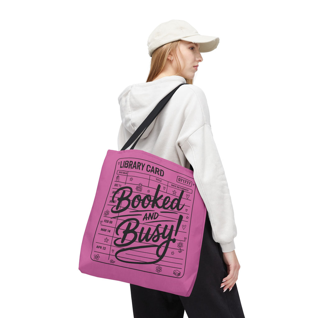 Booked and Busy library card Tote Bag | Book Lover Tote