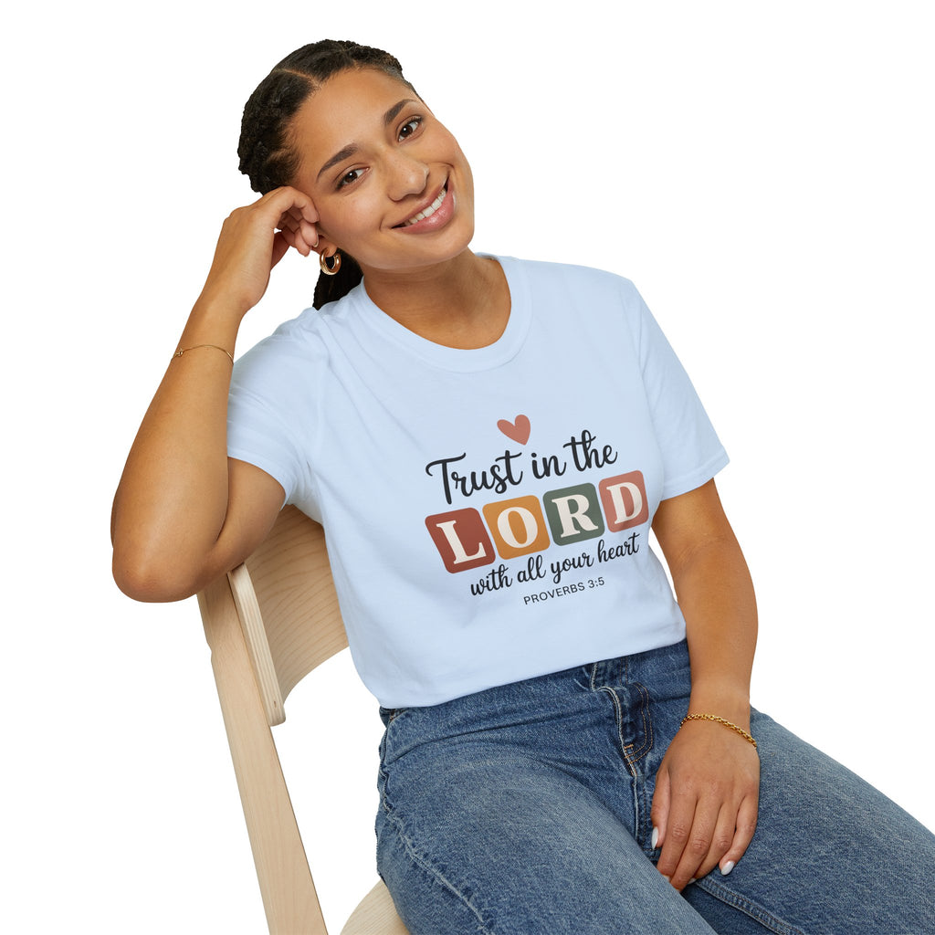 Trust in the Lord T-Shirt – Proverbs 3:5 Faith Tee