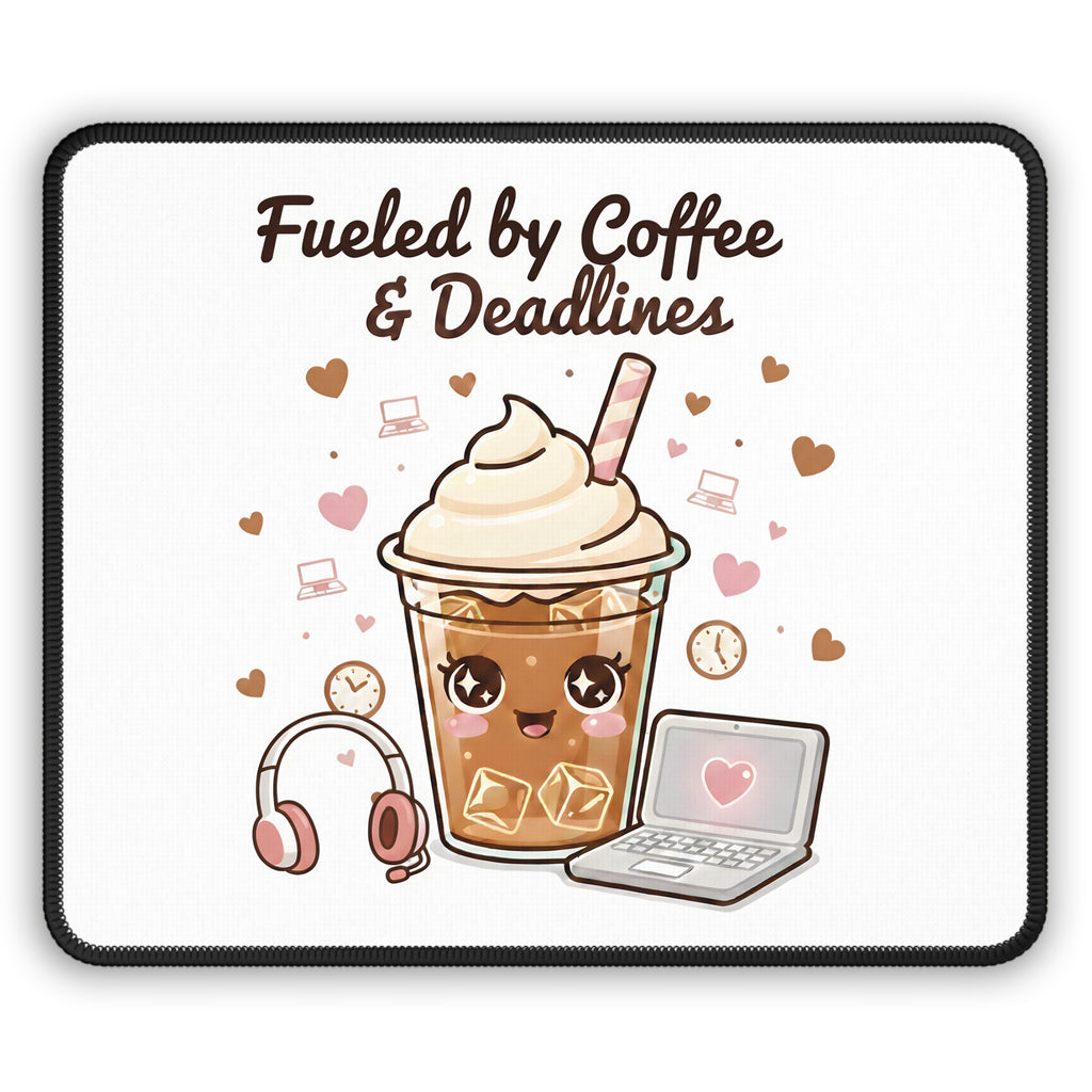 Fueled by Coffee & Deadlines Mouse Pad | Kawaii Style