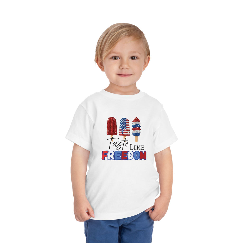 Toddler Short Sleeve Tee - Taste Like Freedom, 4th of July Tee