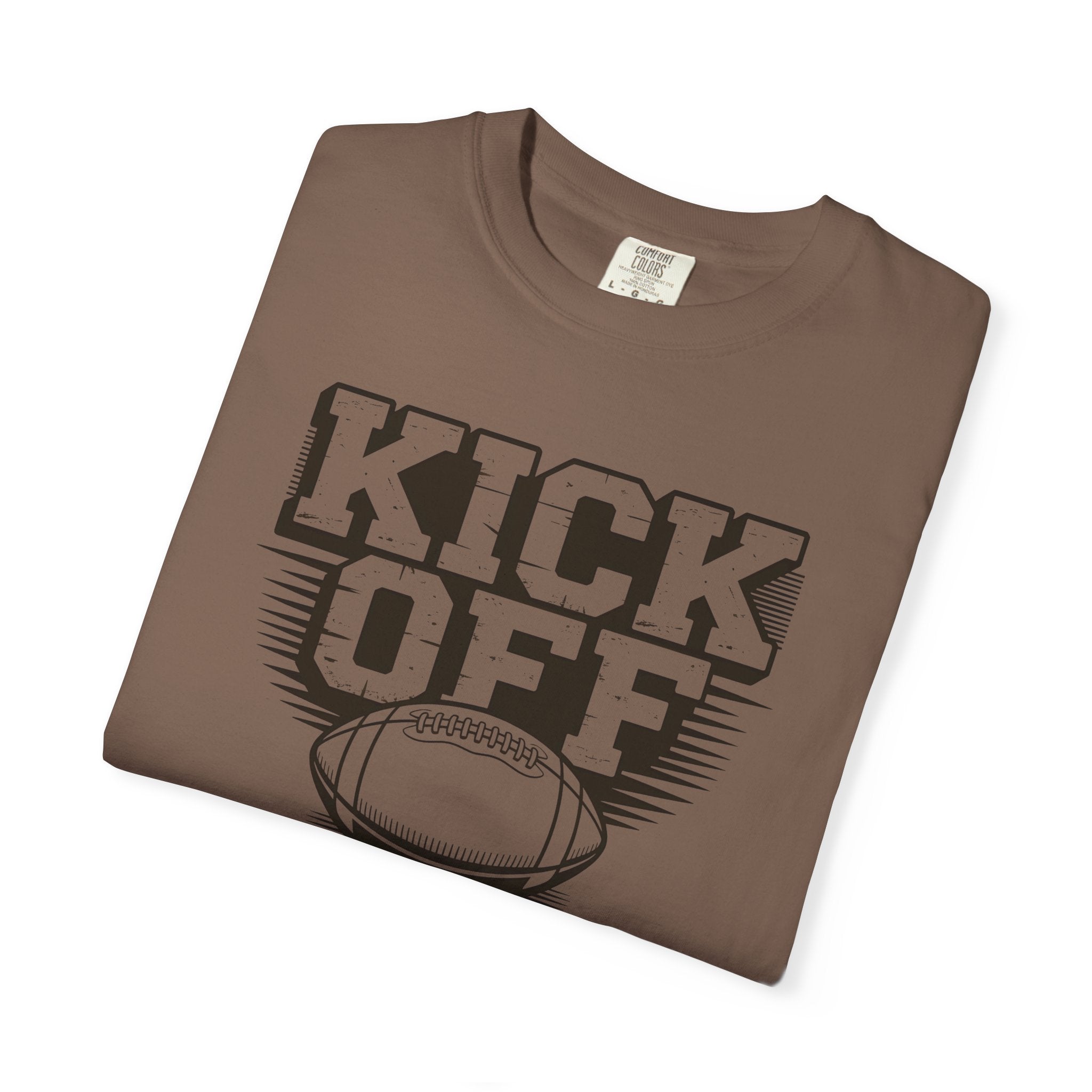 Kick Off Unisex Garment-Dyed T-shirt for Sports Lovers, Football Fans, Casual Wear, Gift Idea, Game Day Apparel
