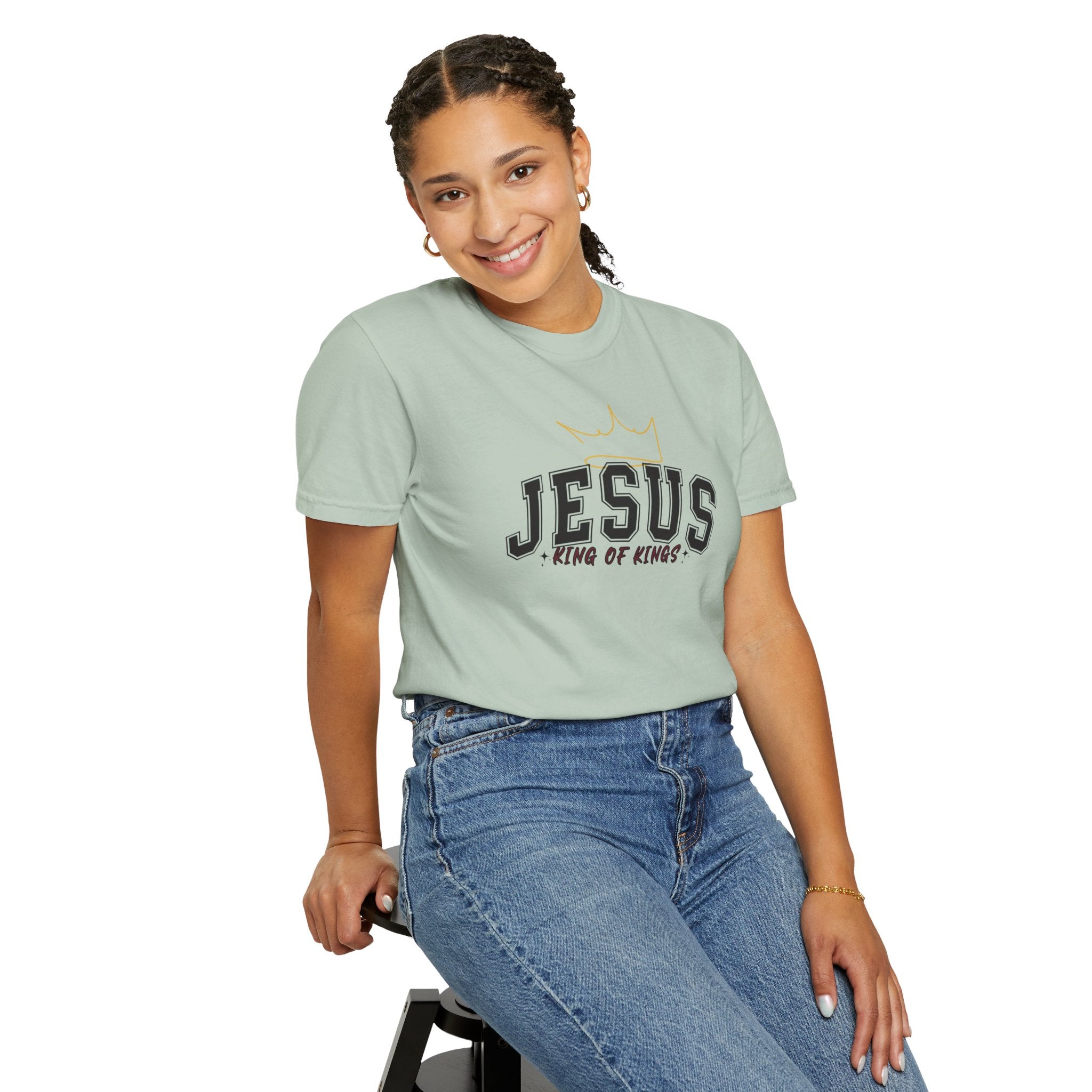 Jesus King of Kings T-Shirt, Unisex Garment Dyed Tee, Christian Apparel, Faith-Based Gift, Casual Wear, Religious T-Shirt