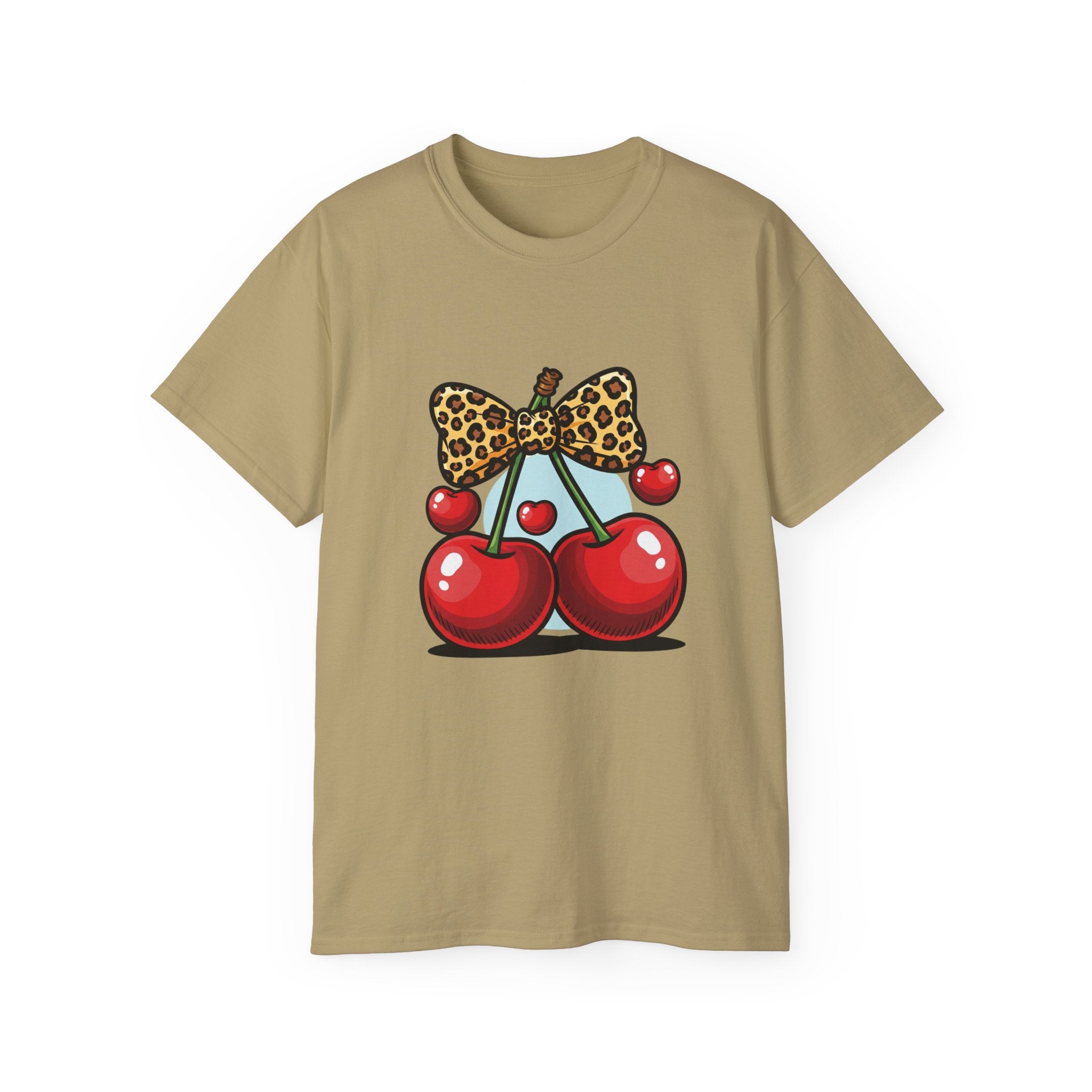 Cute Cherry Print Ultra Cotton Tee, Casual Summer Shirt, Gift for Her, Fruit Graphic Tee, Trendy Clothing
