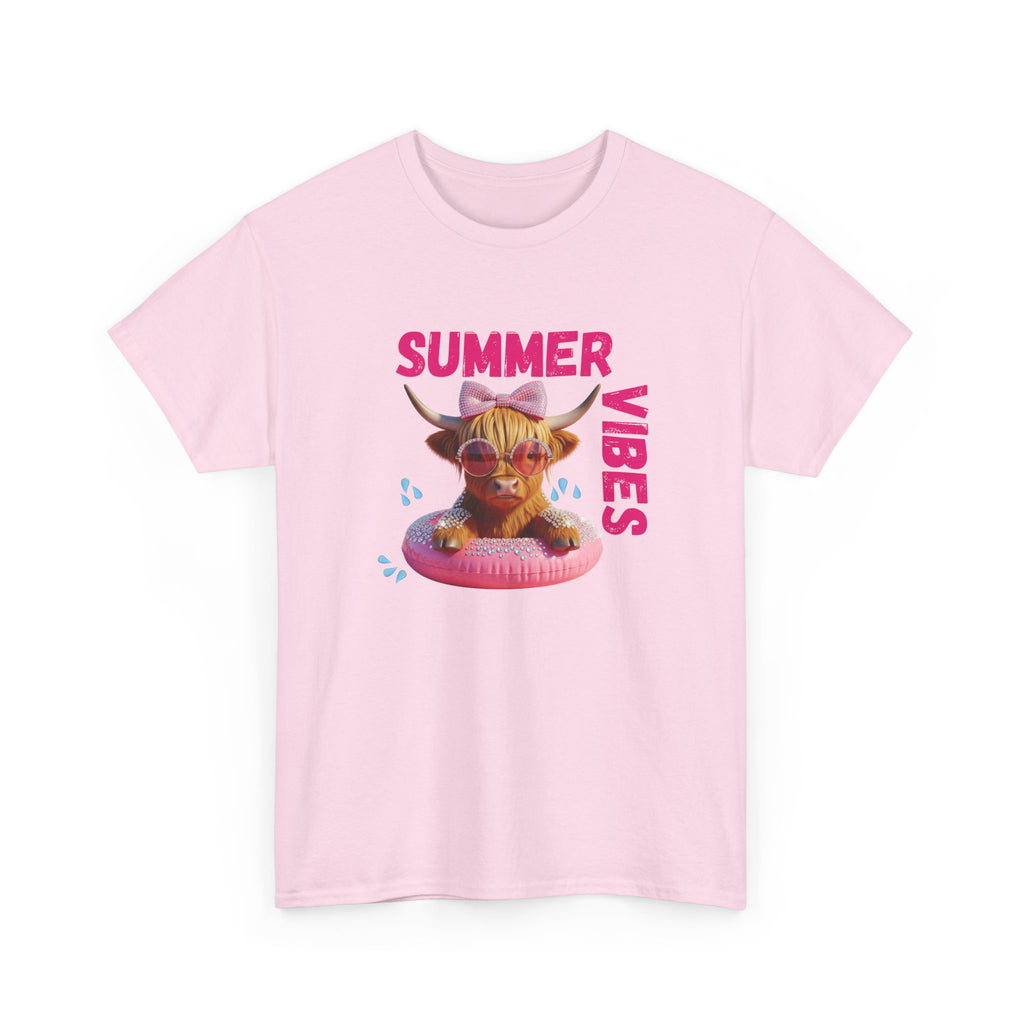 Summer Vibes Tee, Cute Summer Shirt, Relaxed Fit T-Shirt, Beachwear Top, Gift for Friends, Summer Party Apparel