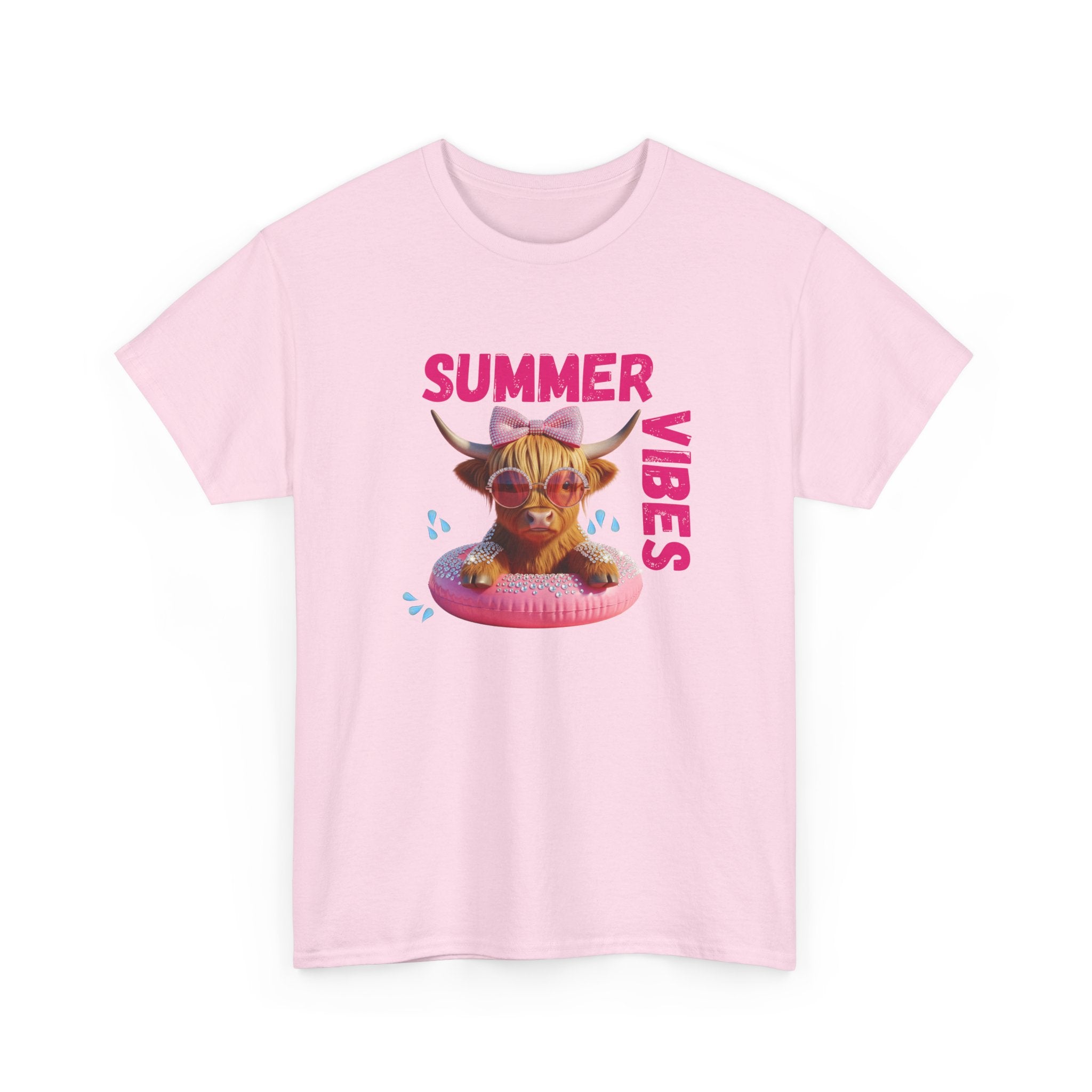 Summer Vibes Tee, Cute Summer Shirt, Relaxed Fit T-Shirt, Beachwear Top, Gift for Friends, Summer Party Apparel