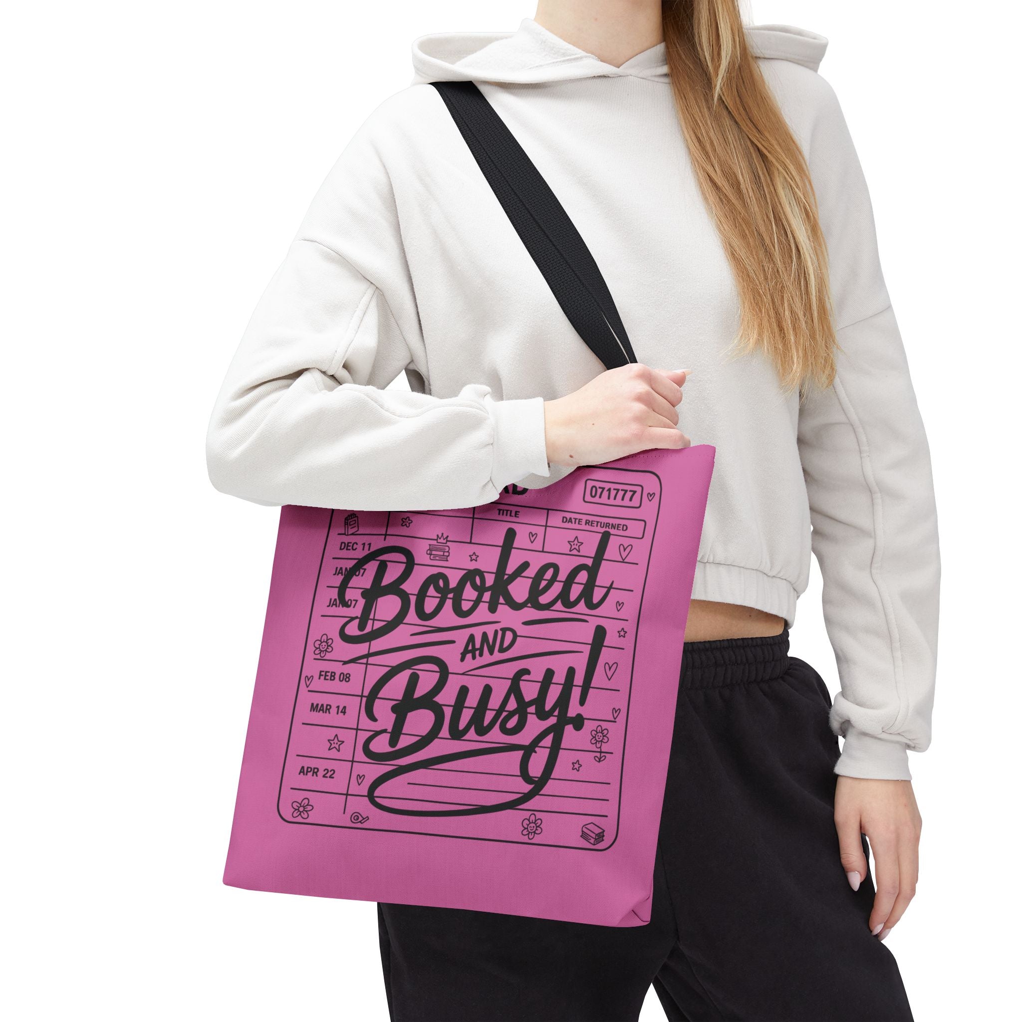 Booked and Busy library card Tote Bag | Book Lover Tote
