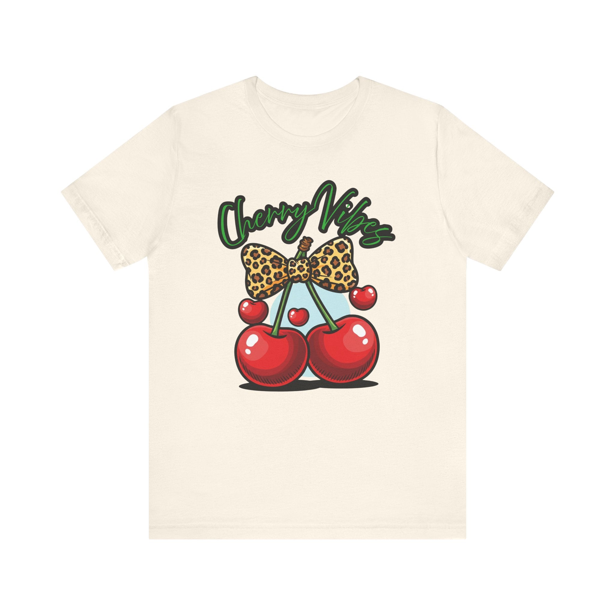 Cherry Vibes Short Sleeve Tee, Fun Graphic T-Shirt, Summer Style, Cute Gift for Friends, Party Top, Festival Wear