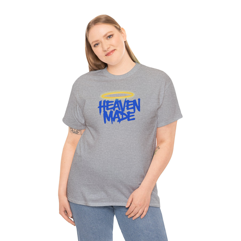 Heaven Made Unisex Heavy Cotton Tee, Trendy Graphic Tee, Casual Streetwear, Gift for Friends, Everyday Wear, Unique T-Shirt