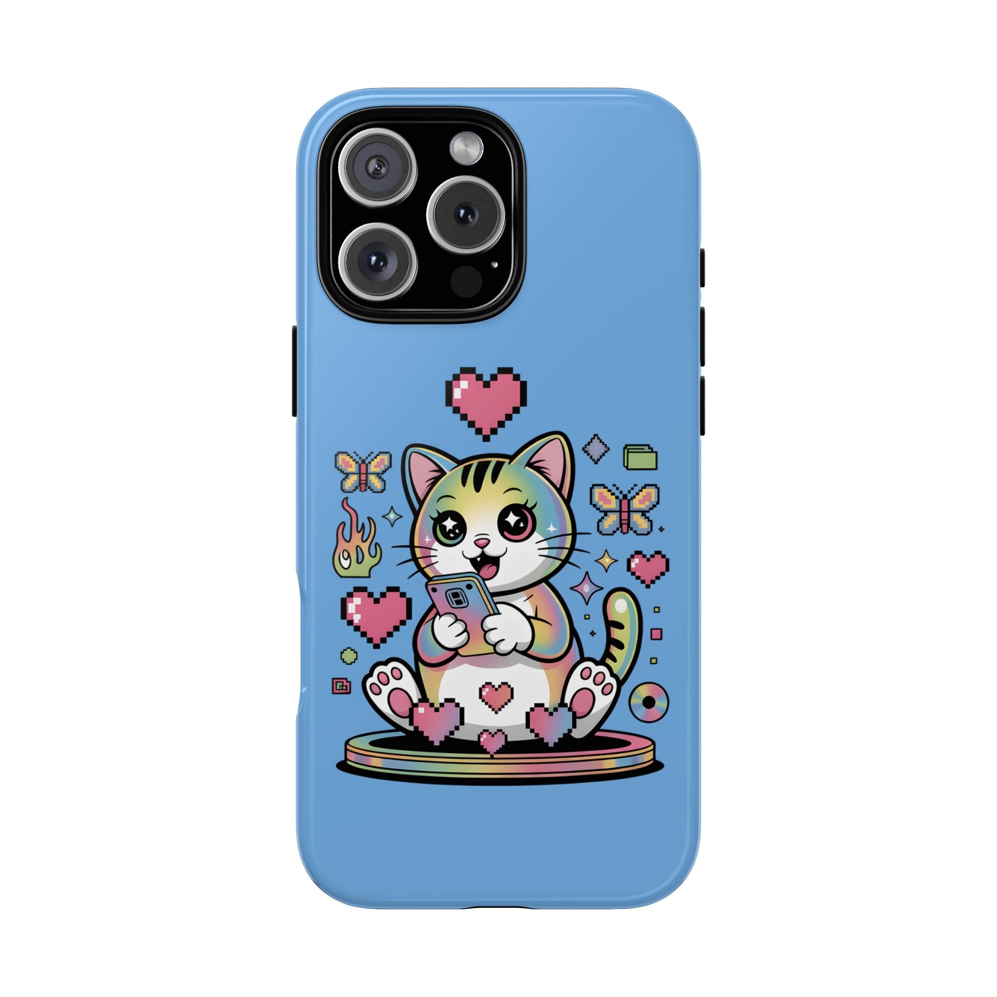 Kawaii Pixel Cat Hearts phone case | Tough Case iPhone 17, 16, 15, 14, 13, iPhone Pro 17, 16, 15, 14, 13, iPhone Pro Max 17, 16, 15, 14, 13