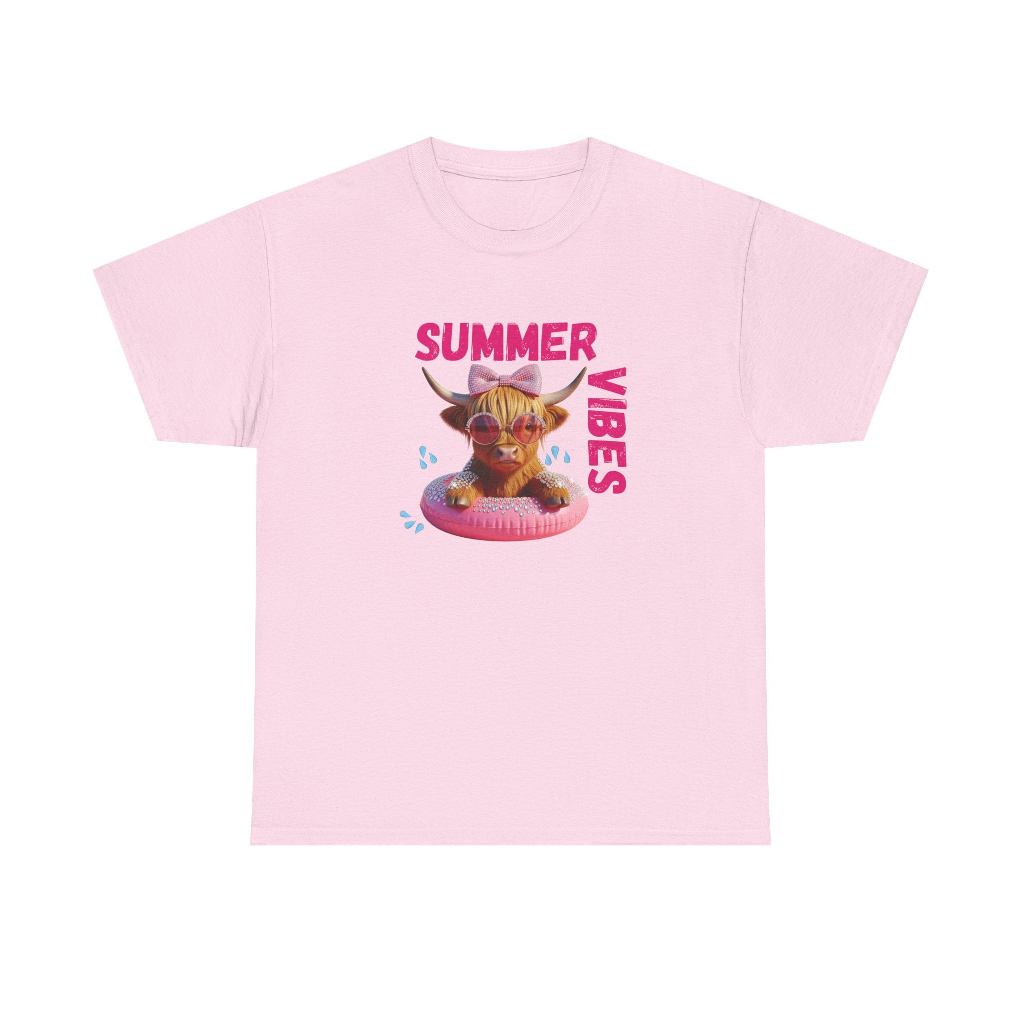 Summer Vibes Tee, Cute Summer Shirt, Relaxed Fit T-Shirt, Beachwear Top, Gift for Friends, Summer Party Apparel