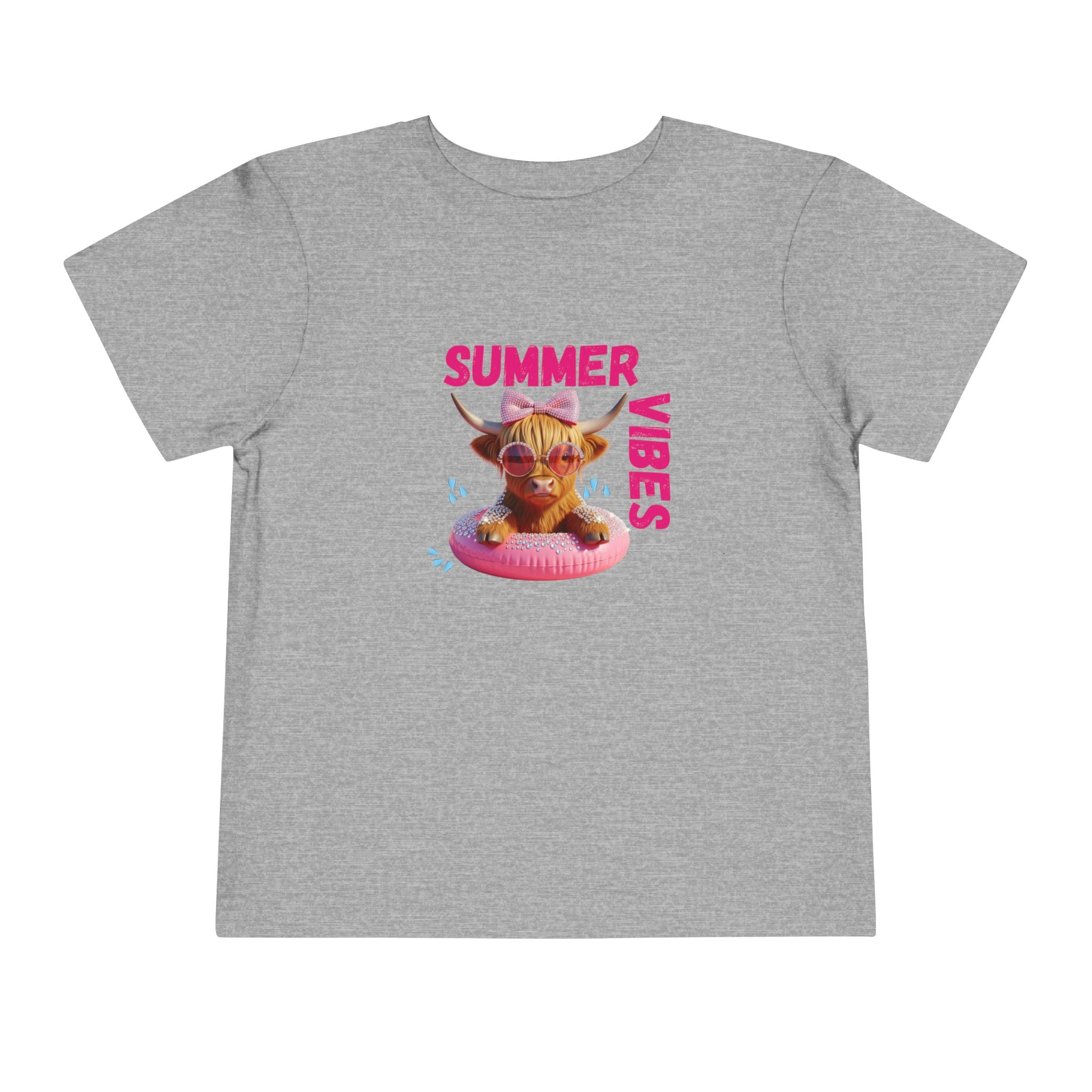 Toddler Girl's Summer Vibes Tee, Cute T-Shirt, Beach Outfit, Vacation Wear, Summer Party Top, Gifts for Toddlers