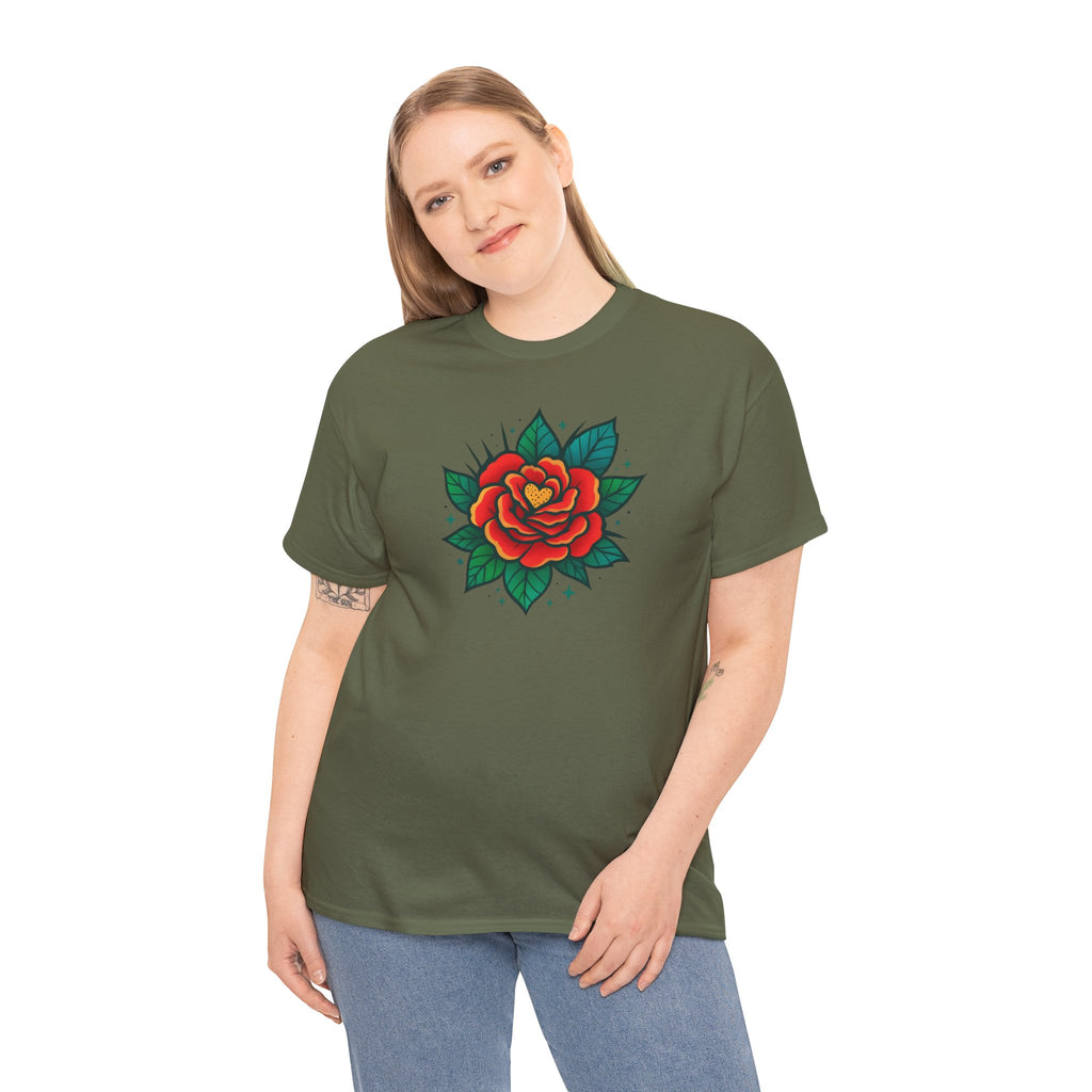 Bohemian Style Rose Floral Design Shirt, Floral Rose Shirt, Boho Tee, Graphic T-shirt