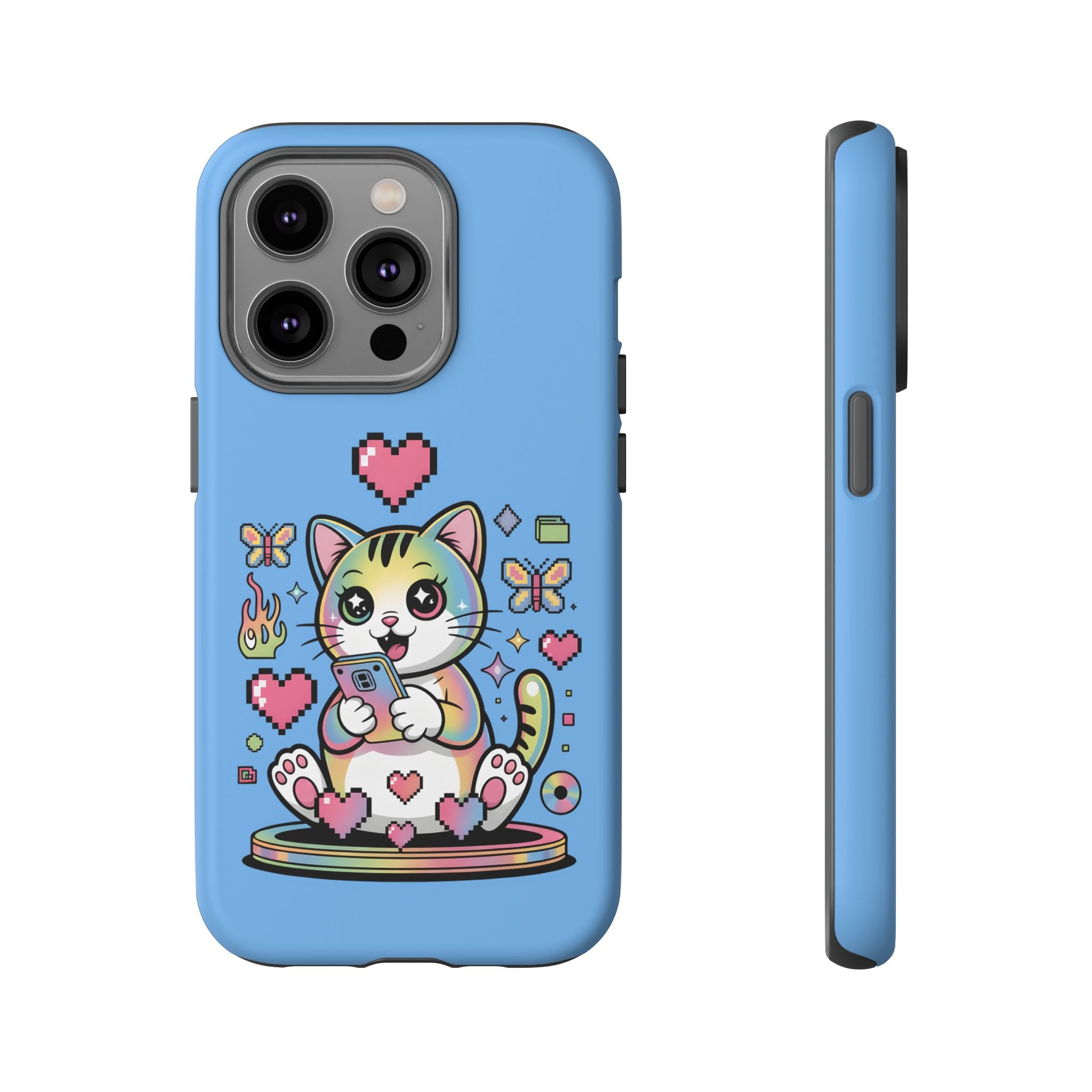 Kawaii Pixel Cat Hearts phone case | Tough Case iPhone 17, 16, 15, 14, 13, iPhone Pro 17, 16, 15, 14, 13, iPhone Pro Max 17, 16, 15, 14, 13