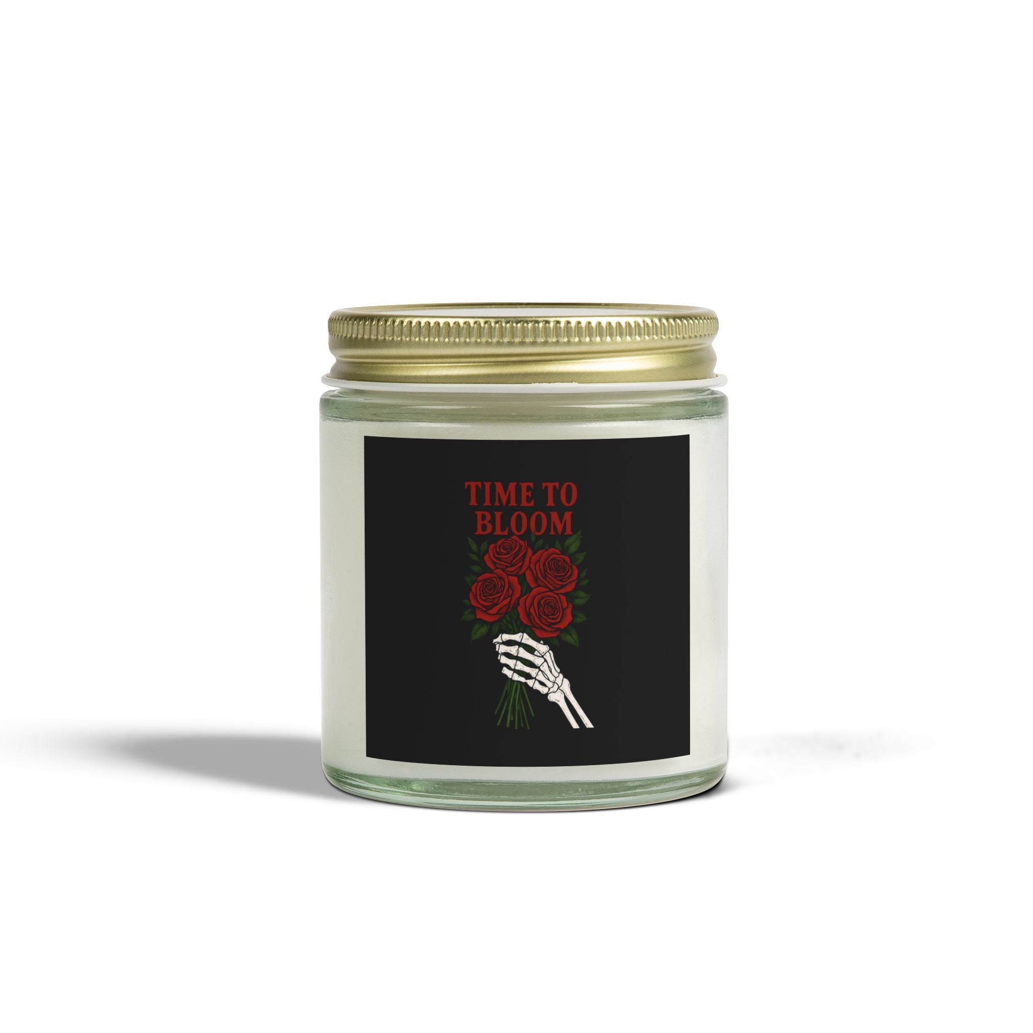 Halloween Time to Bloom Skeleton Hand Candle, 4oz. 9oz. Goth Home Candle, Spooky Candle, Dark Home Decor