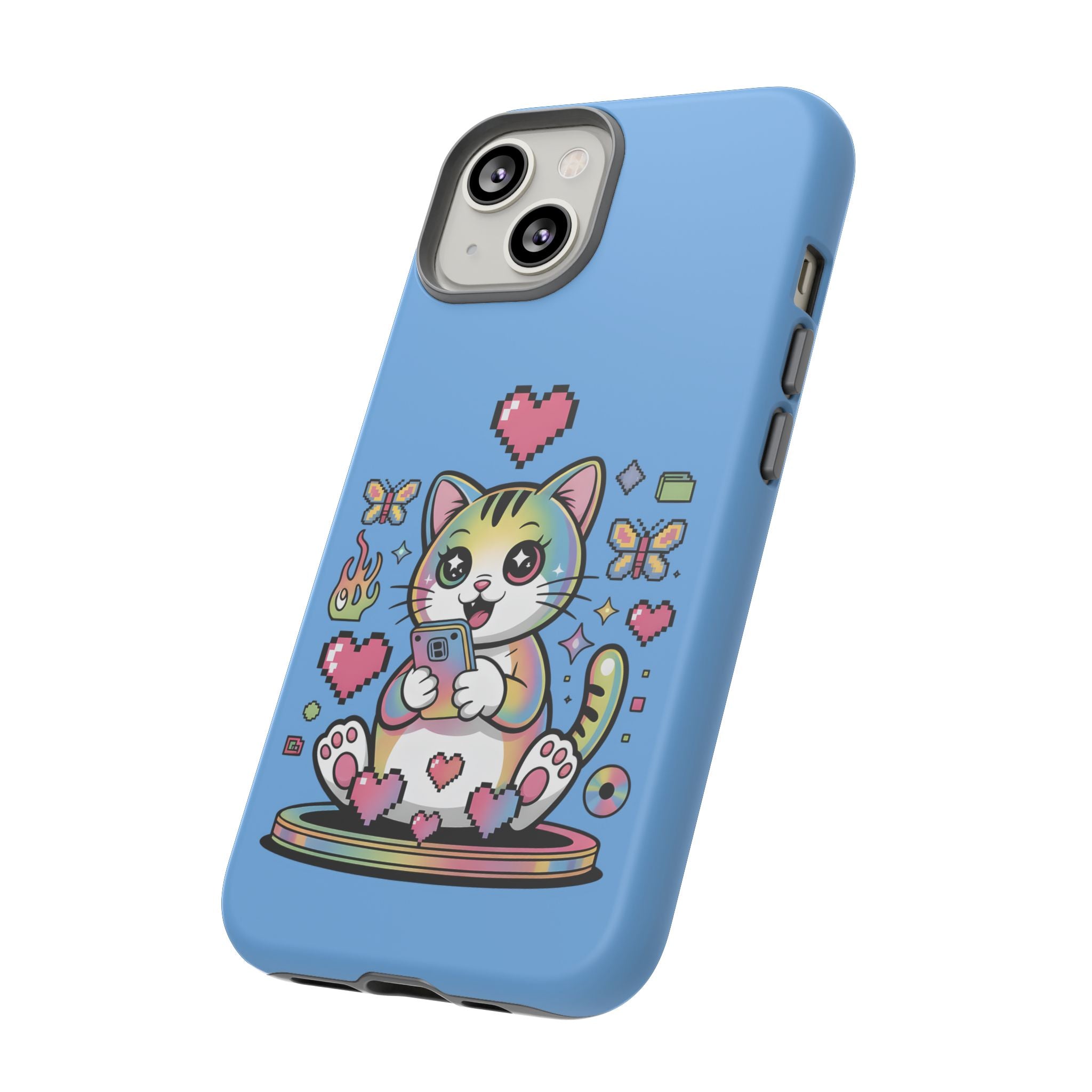 Kawaii Pixel Cat Hearts phone case | Tough Case iPhone 17, 16, 15, 14, 13, iPhone Pro 17, 16, 15, 14, 13, iPhone Pro Max 17, 16, 15, 14, 13