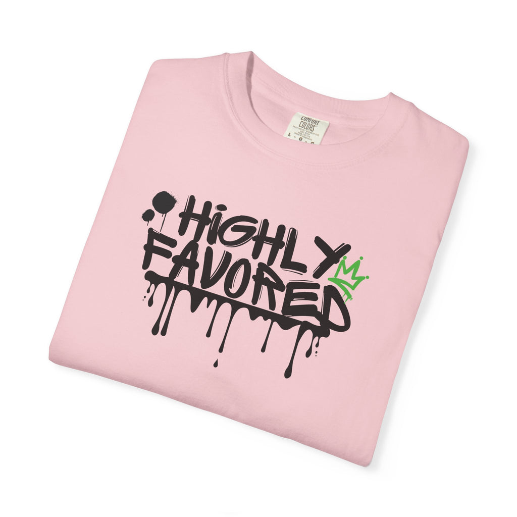 I'M Highly Favored Unisex T-Shirt, Casual Streetwear Tee, Graffiti Art Shirt, Gift for Artists, Motivational Graphic Tee