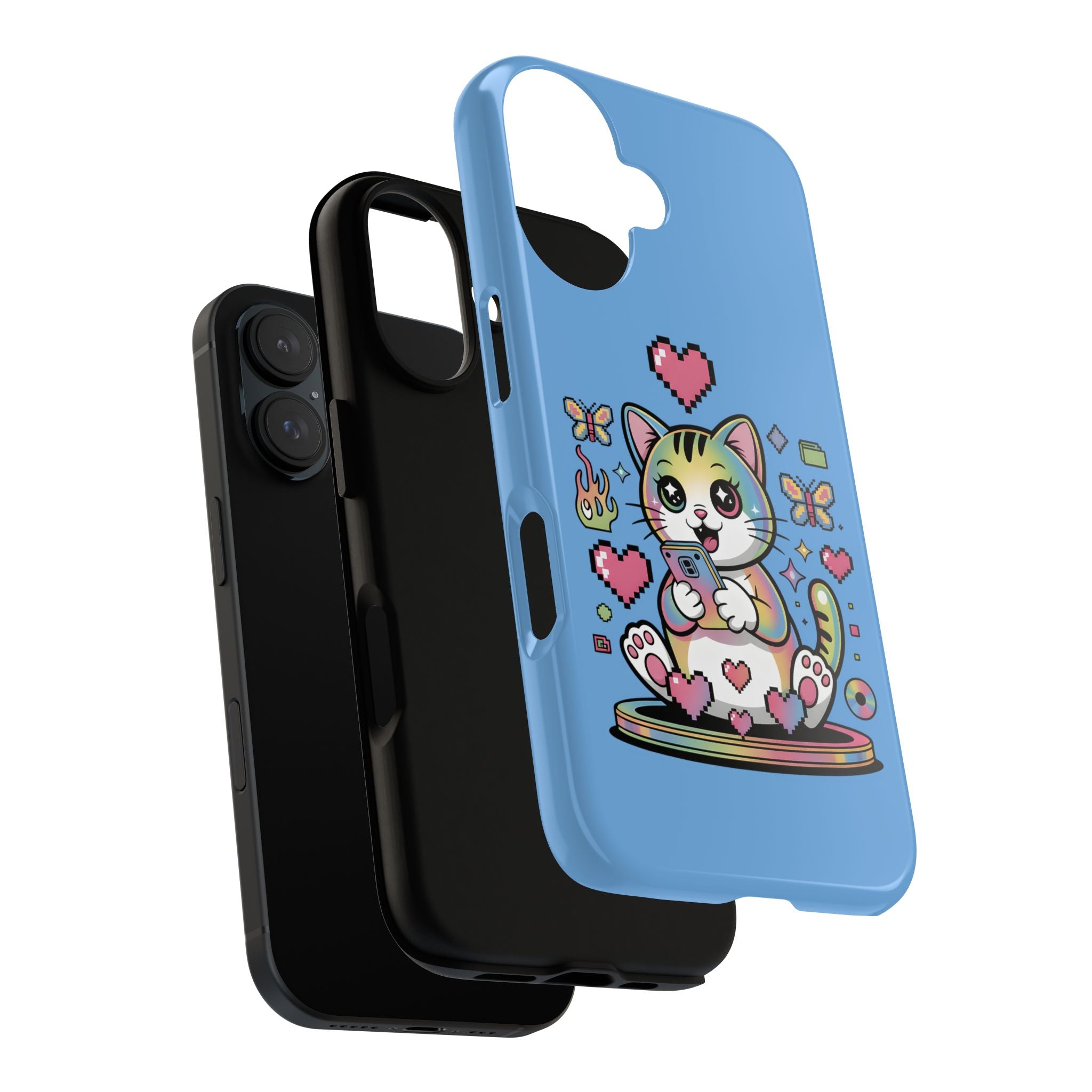 Kawaii Pixel Cat Hearts phone case | Tough Case iPhone 17, 16, 15, 14, 13, iPhone Pro 17, 16, 15, 14, 13, iPhone Pro Max 17, 16, 15, 14, 13