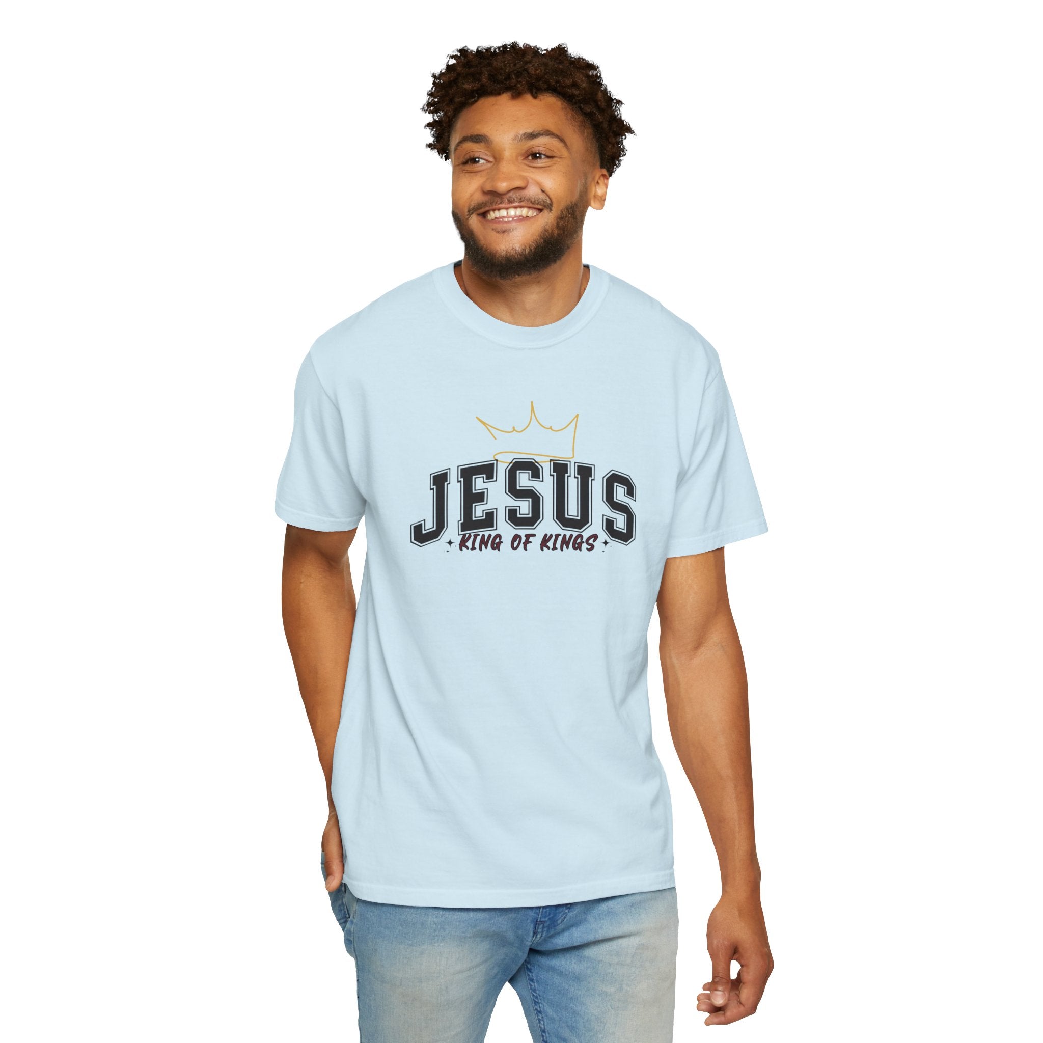 Jesus King of Kings T-Shirt, Unisex Garment Dyed Tee, Christian Apparel, Faith-Based Gift, Casual Wear, Religious T-Shirt