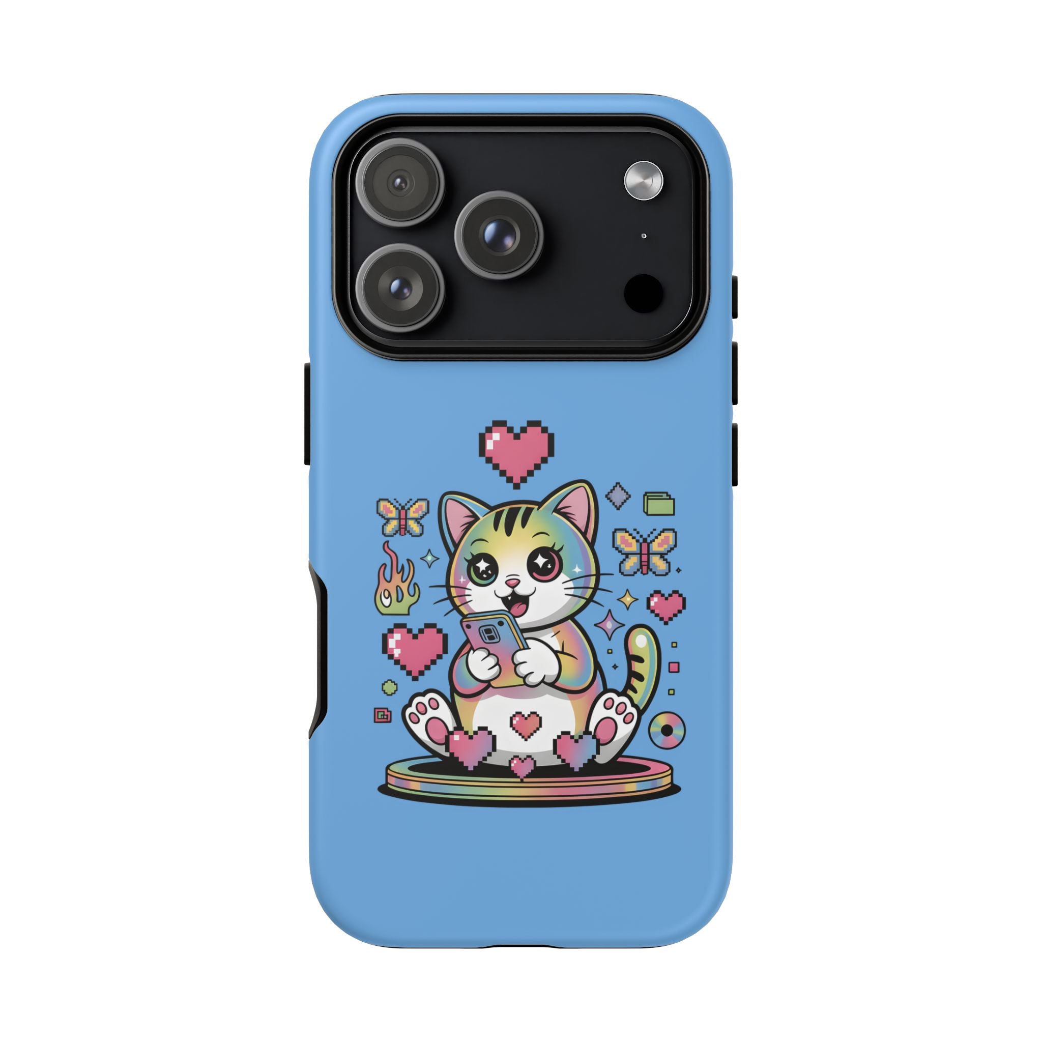 Kawaii Pixel Cat Hearts phone case | Tough Case iPhone 17, 16, 15, 14, 13, iPhone Pro 17, 16, 15, 14, 13, iPhone Pro Max 17, 16, 15, 14, 13