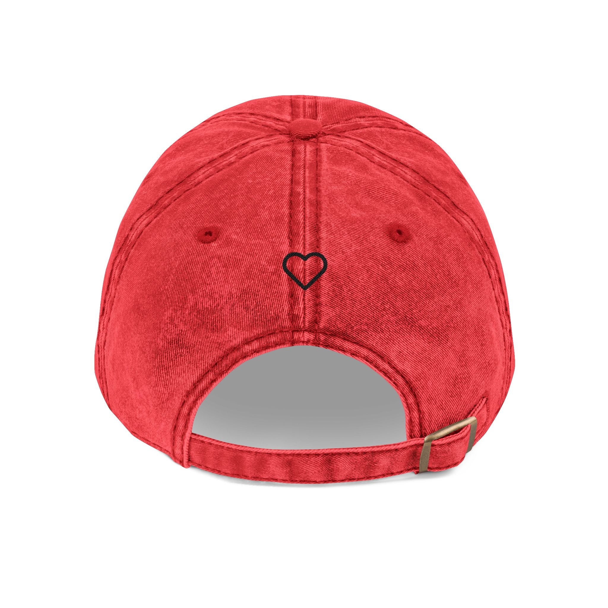 Embroidered Mama Heart Baseball Cap | Vintage Washed Hat with Outlined Heart On Back