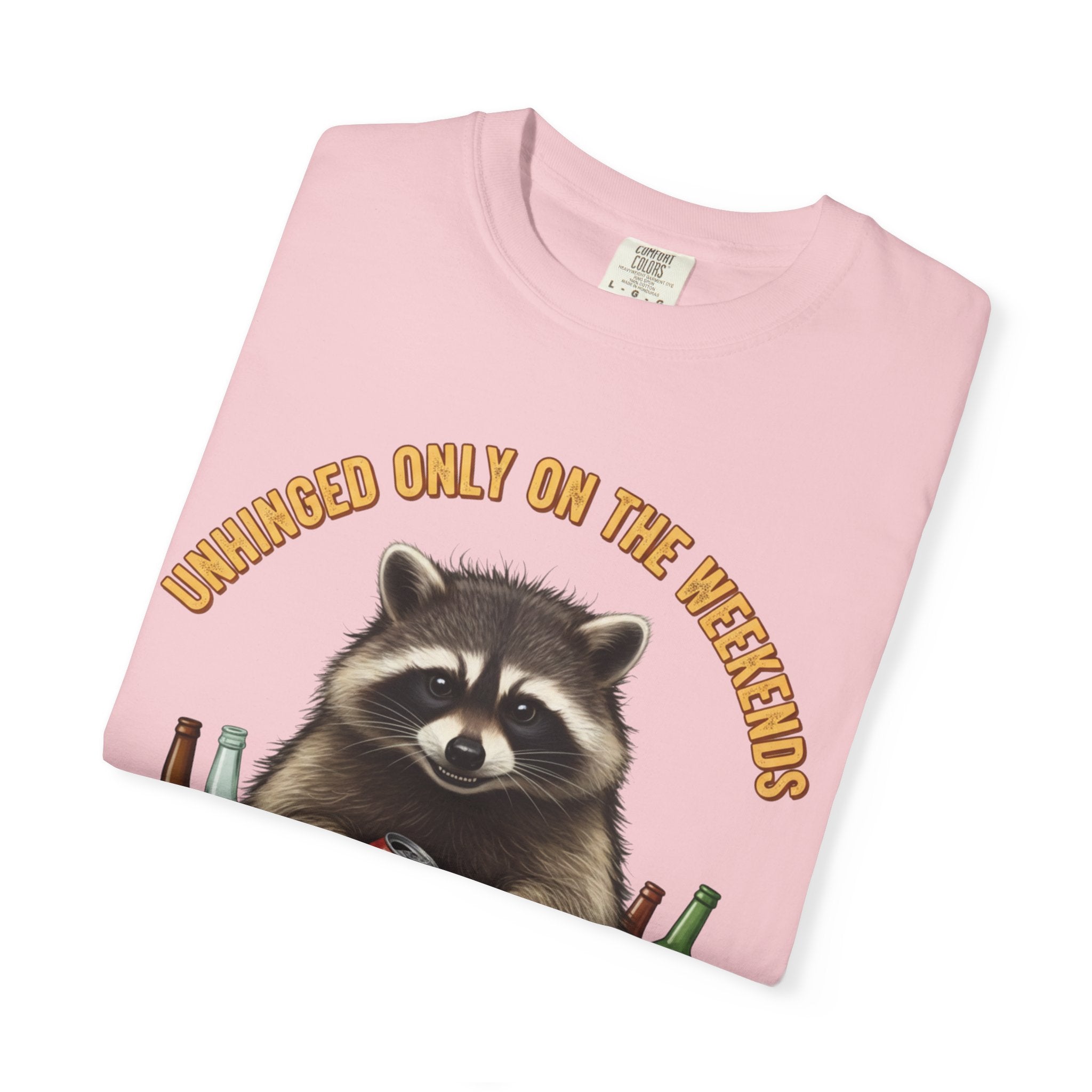 Raccoon Party T-Shirt|Comfort Colors 'Unhinged Only On The Weekends' Vintage Party Tee