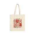 Sweet Summer Time Cotton Canvas Tote Bag | Strawberry Retro Summer Design