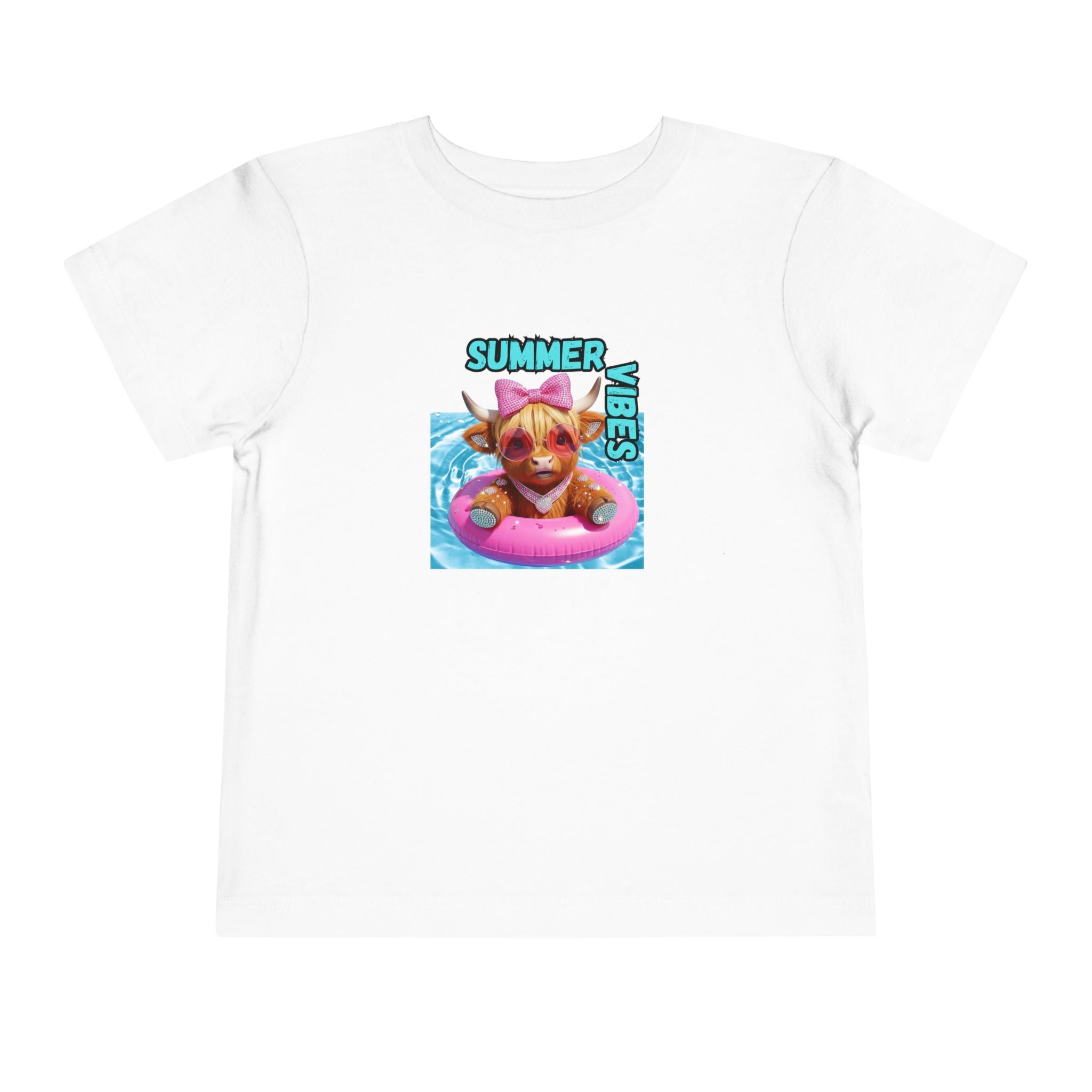 Girl Toddler Summer Vibes Tee, Cute Toddler Top, Pool Party Clothing, Fun Toddler Wear