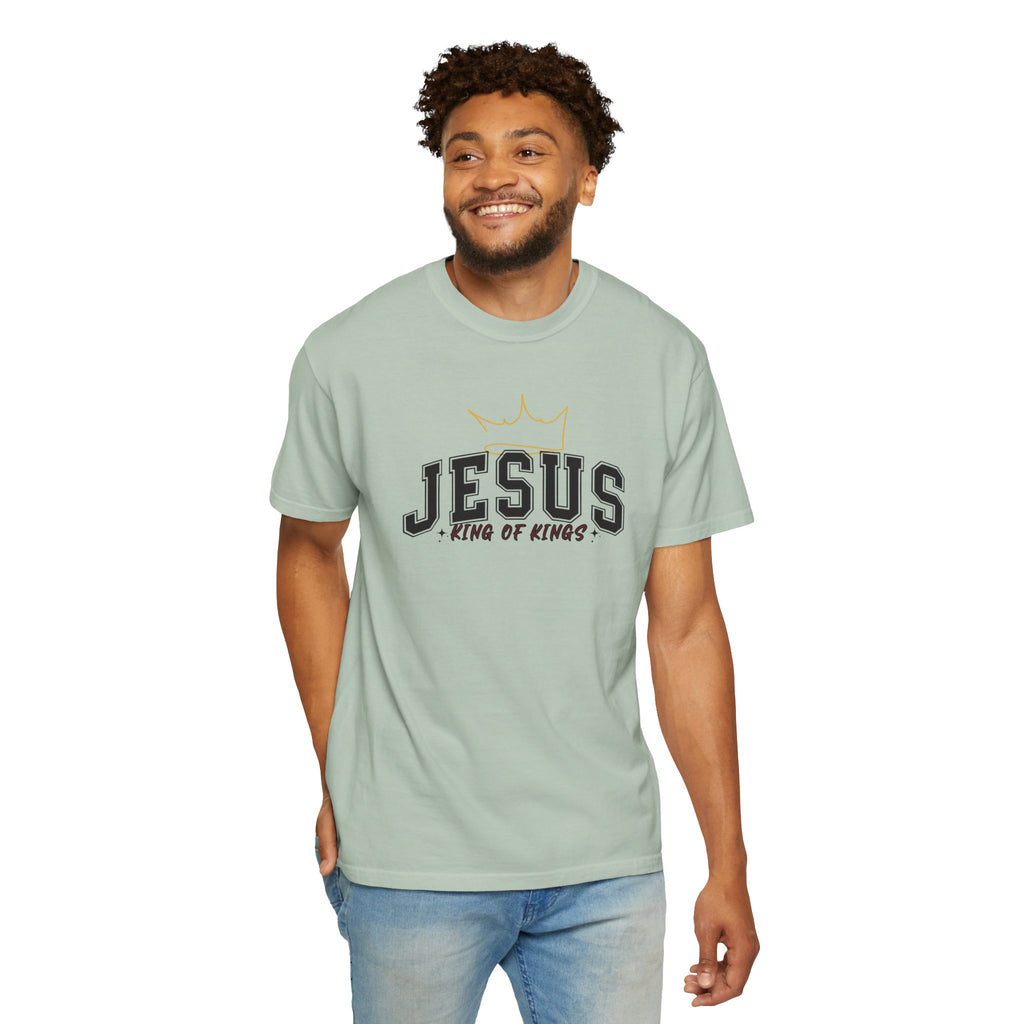 Jesus King of Kings T-Shirt, Unisex Garment Dyed Tee, Christian Apparel, Faith-Based Gift, Casual Wear, Religious T-Shirt
