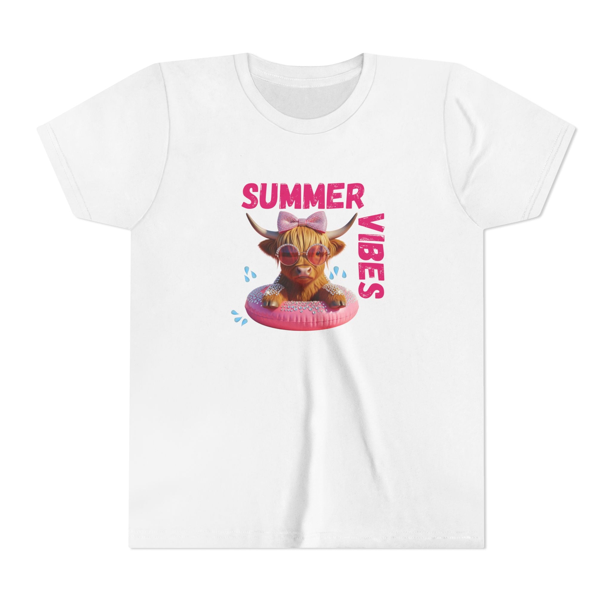 Girl's Youth Summer Vibes Tee, Fun Kids T-Shirt, Vacation Apparel