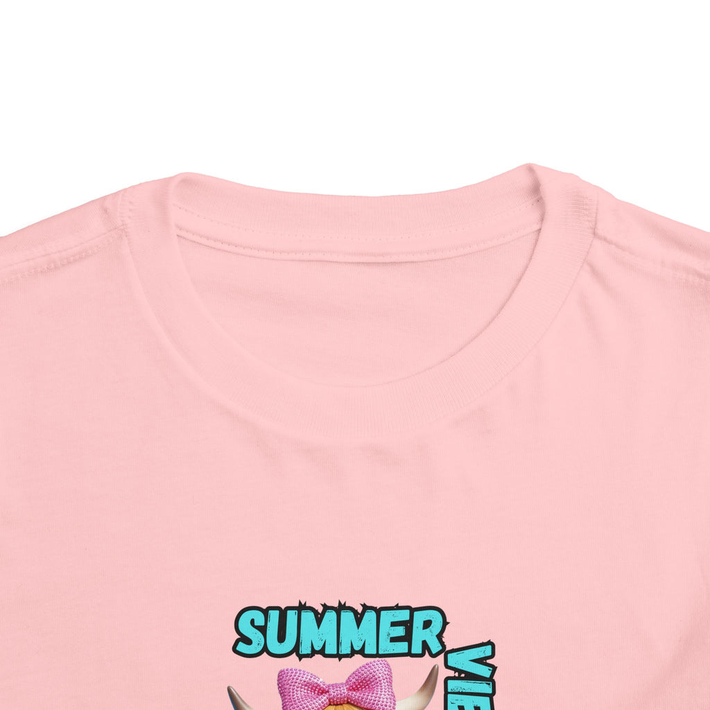 Girl Toddler Summer Vibes Tee, Cute Toddler Top, Pool Party Clothing, Fun Toddler Wear