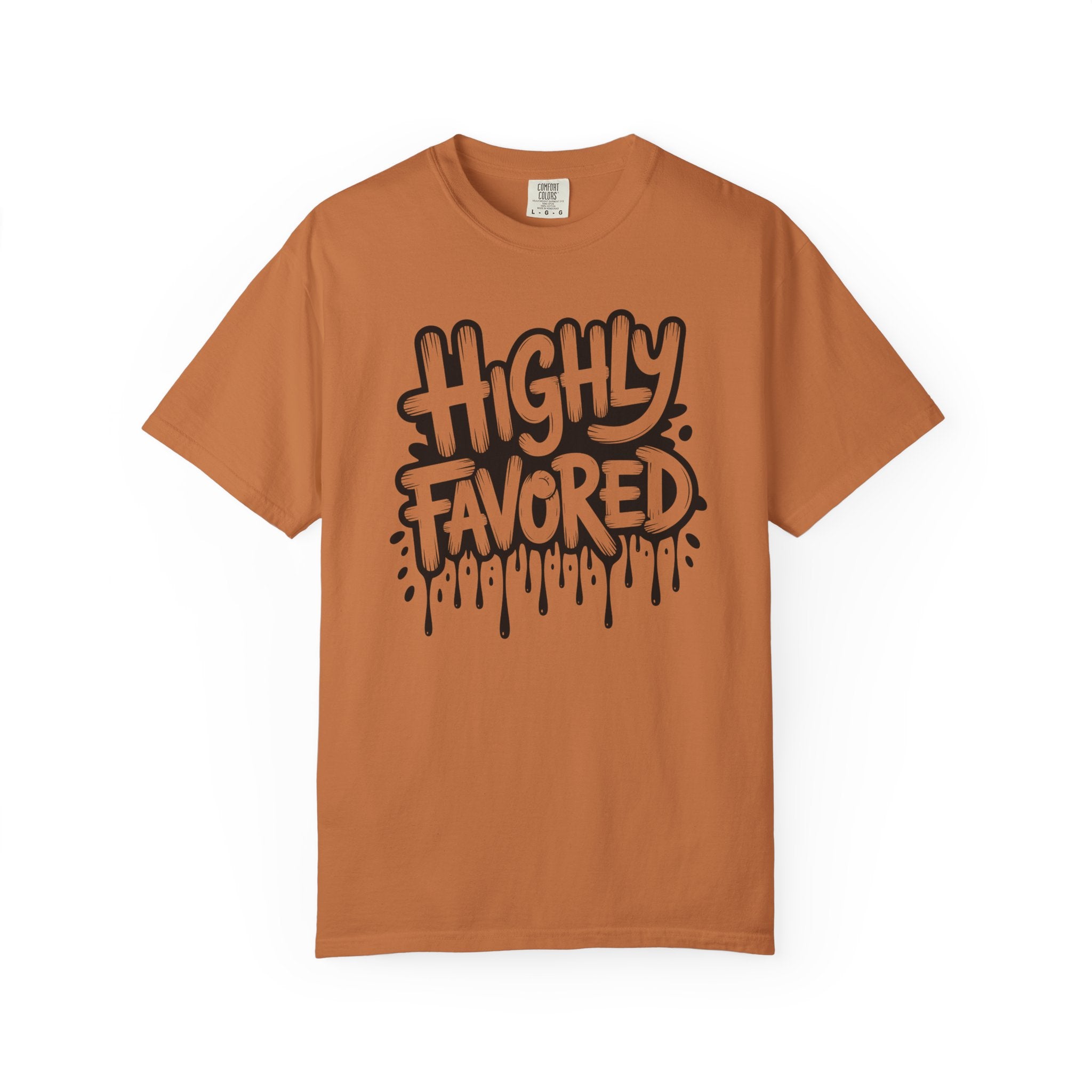 Highly Favored Comfort Colors Unisex Garment-Dyed T-Shirt | Casual Streetwear, Gift for Friends, Inspirational Apparel, Everyday Comfort, Affirmation Tee