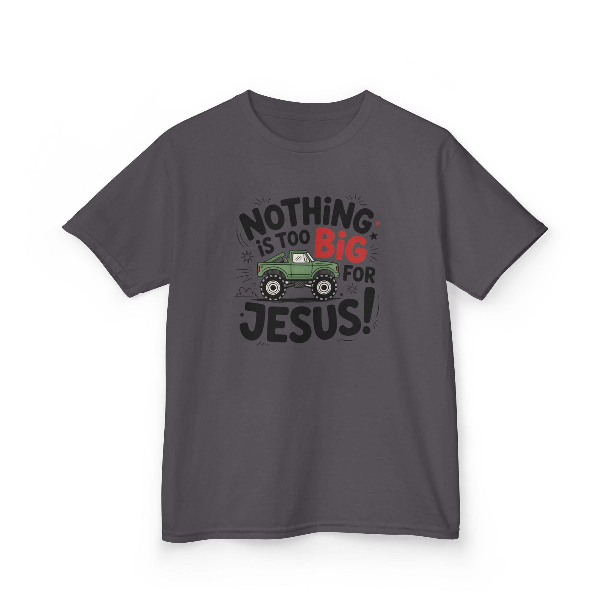 "Nothing Is Too Big for Jesus" Monster Truck Kid's Christian Tee