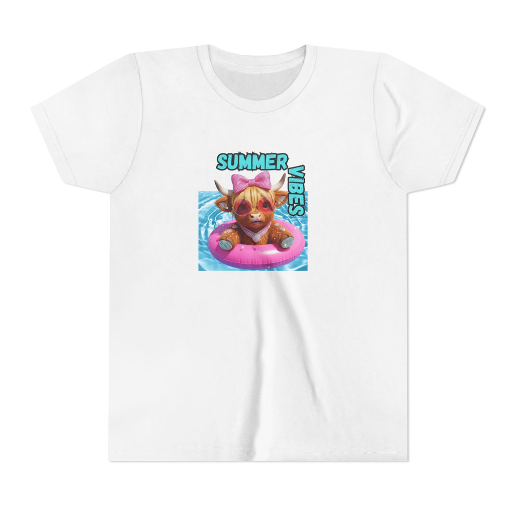 Girl's Youth Summer Vibes Tee, Cute Kids Shirt, Fun Youth T-Shirt, Summer Apparel for Kids