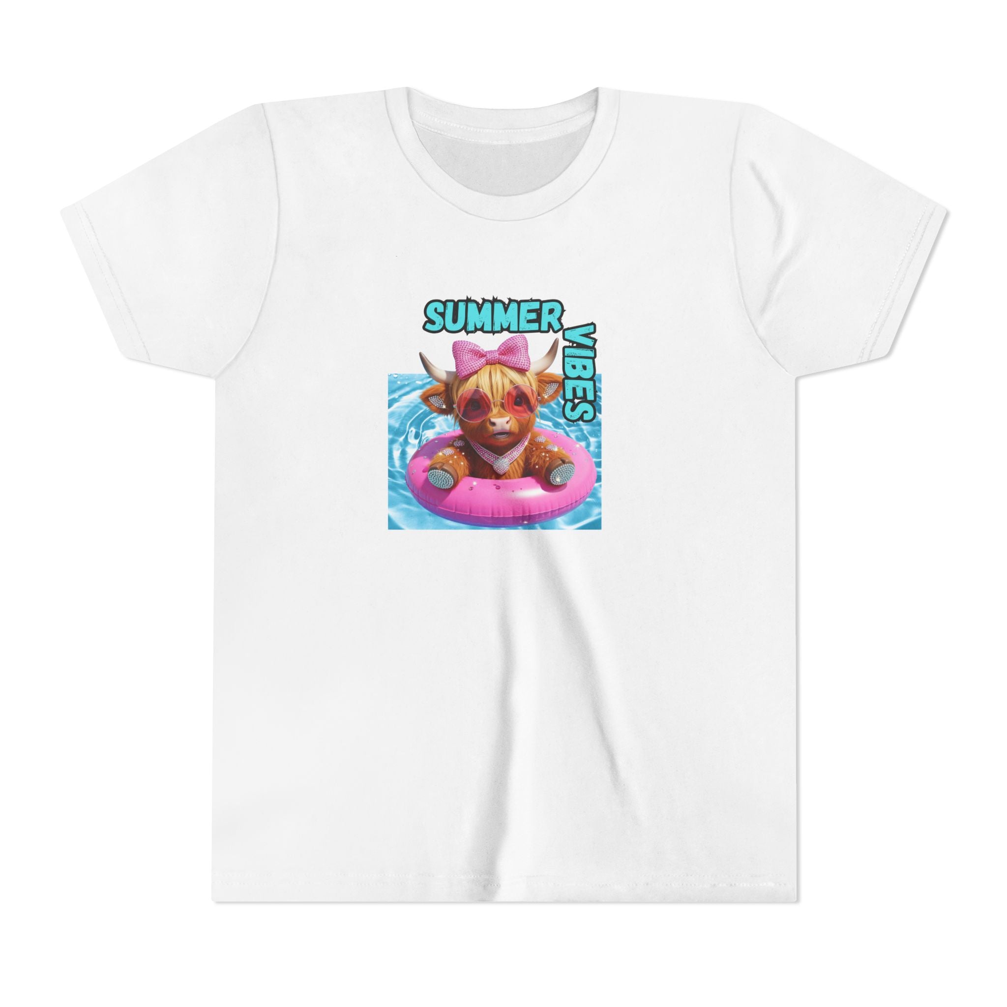 Girl's Youth Summer Vibes Tee, Cute Kids Shirt, Fun Youth T-Shirt, Summer Apparel for Kids