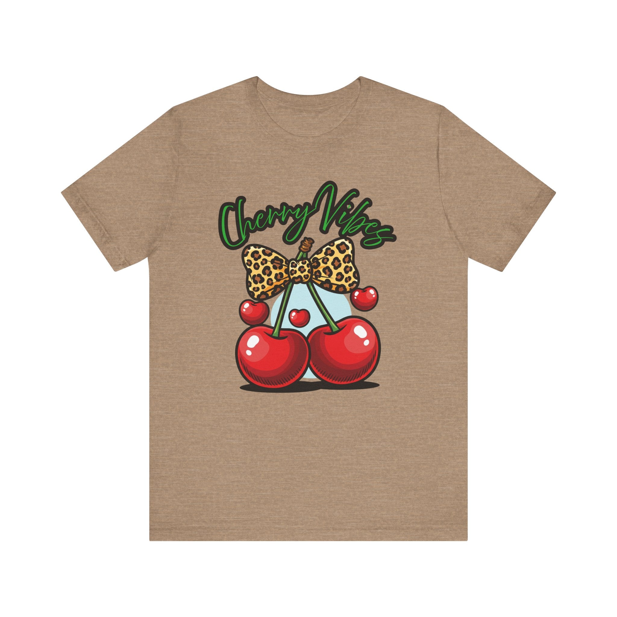 Cherry Vibes Short Sleeve Tee, Fun Graphic T-Shirt, Summer Style, Cute Gift for Friends, Party Top, Festival Wear