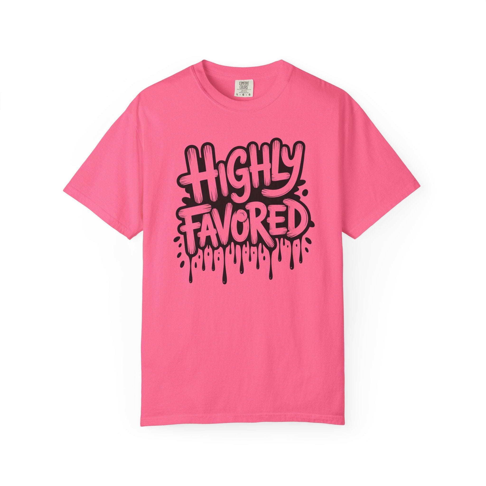 Highly Favored Comfort Colors Unisex Garment-Dyed T-Shirt | Casual Streetwear, Gift for Friends, Inspirational Apparel, Everyday Comfort, Affirmation Tee